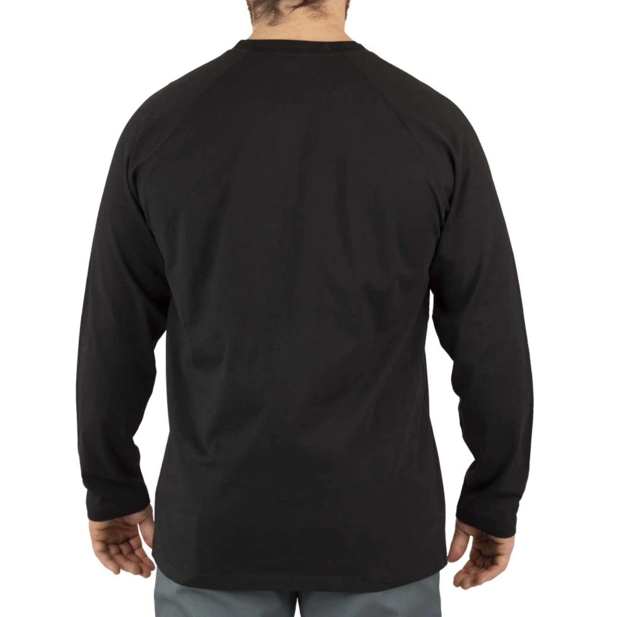 BIG BILL® Heavyweight Long Sleeve Henley T-shirt - Black - Image 4