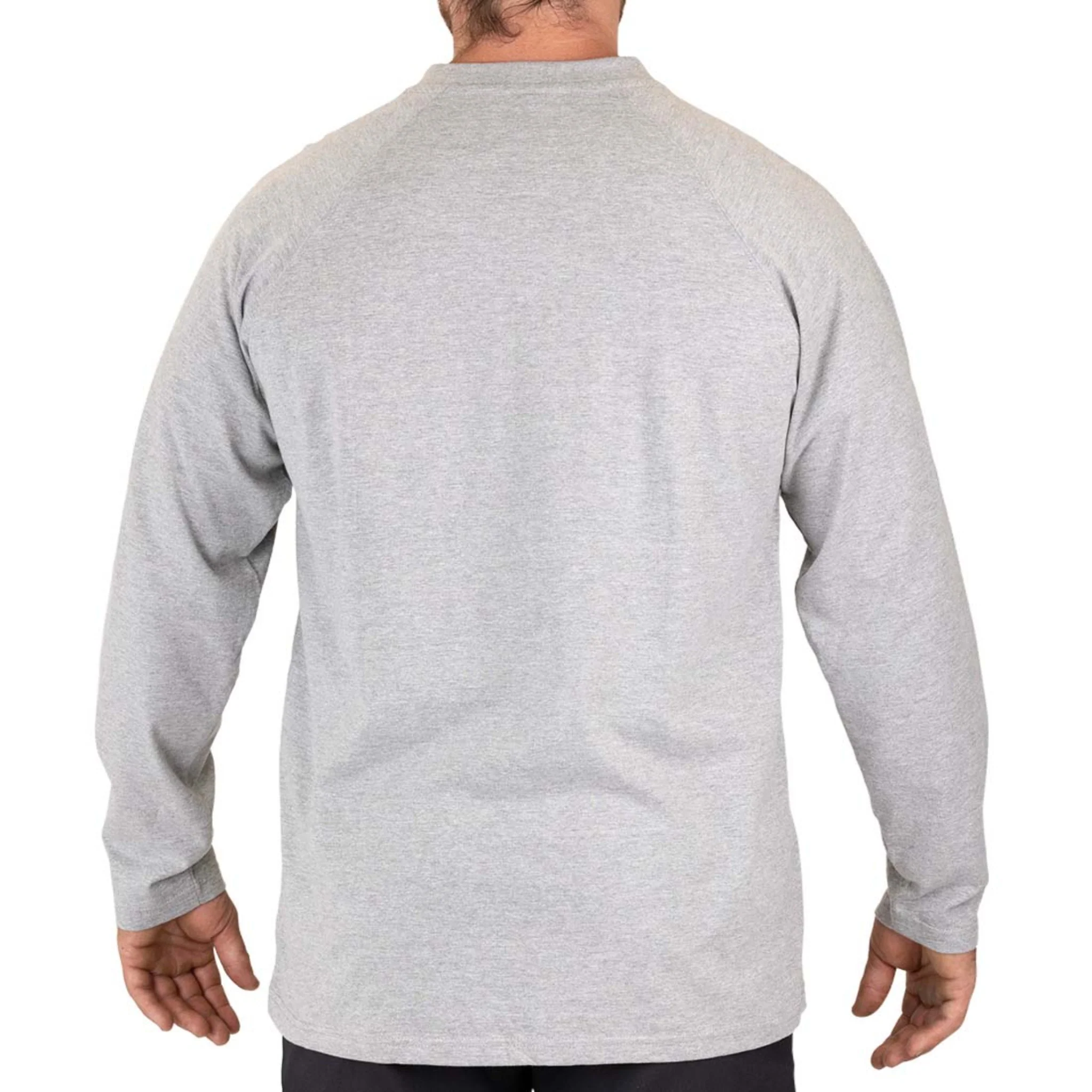 BIG BILLĀ® Heavyweight Long Sleeve Henley T-shirt - Gray - Image 4