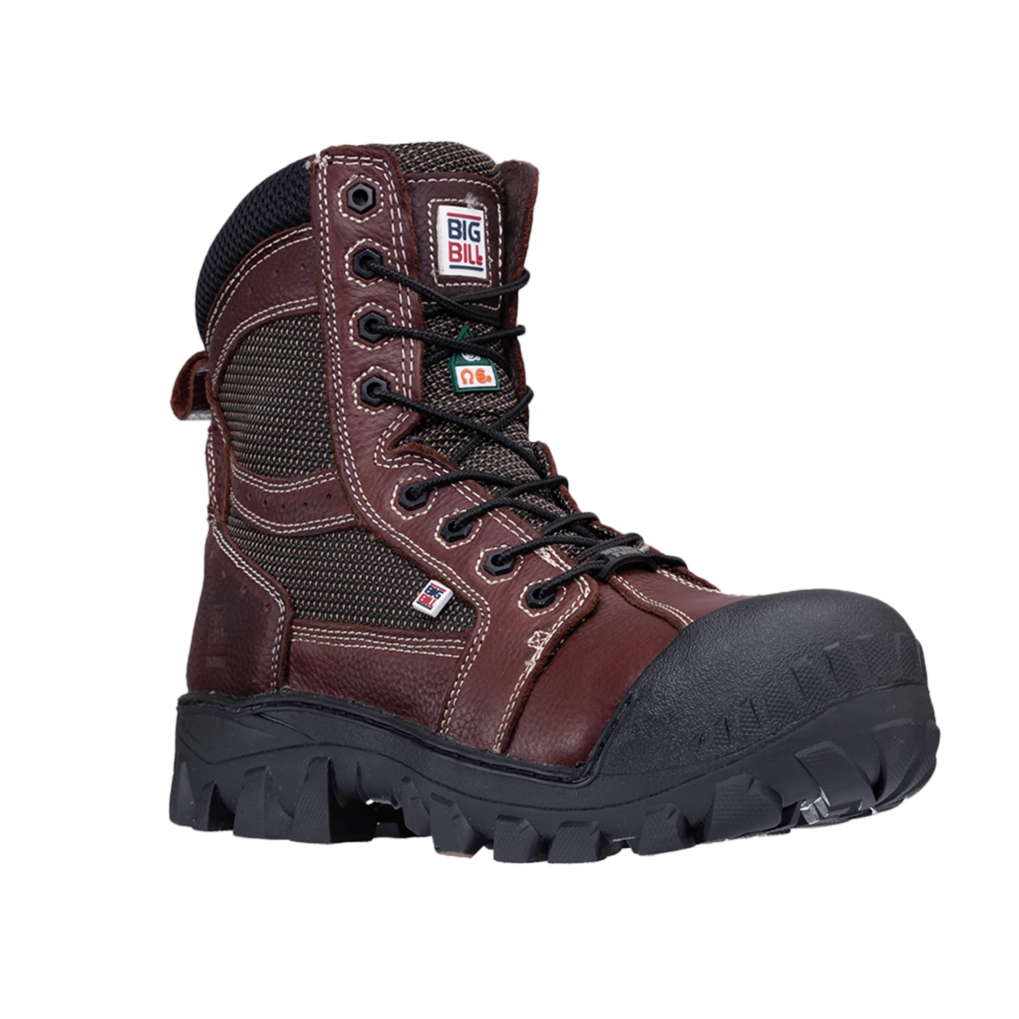 BIG BREEZE 8" Metal Free Work Boots - Brown - Image 3