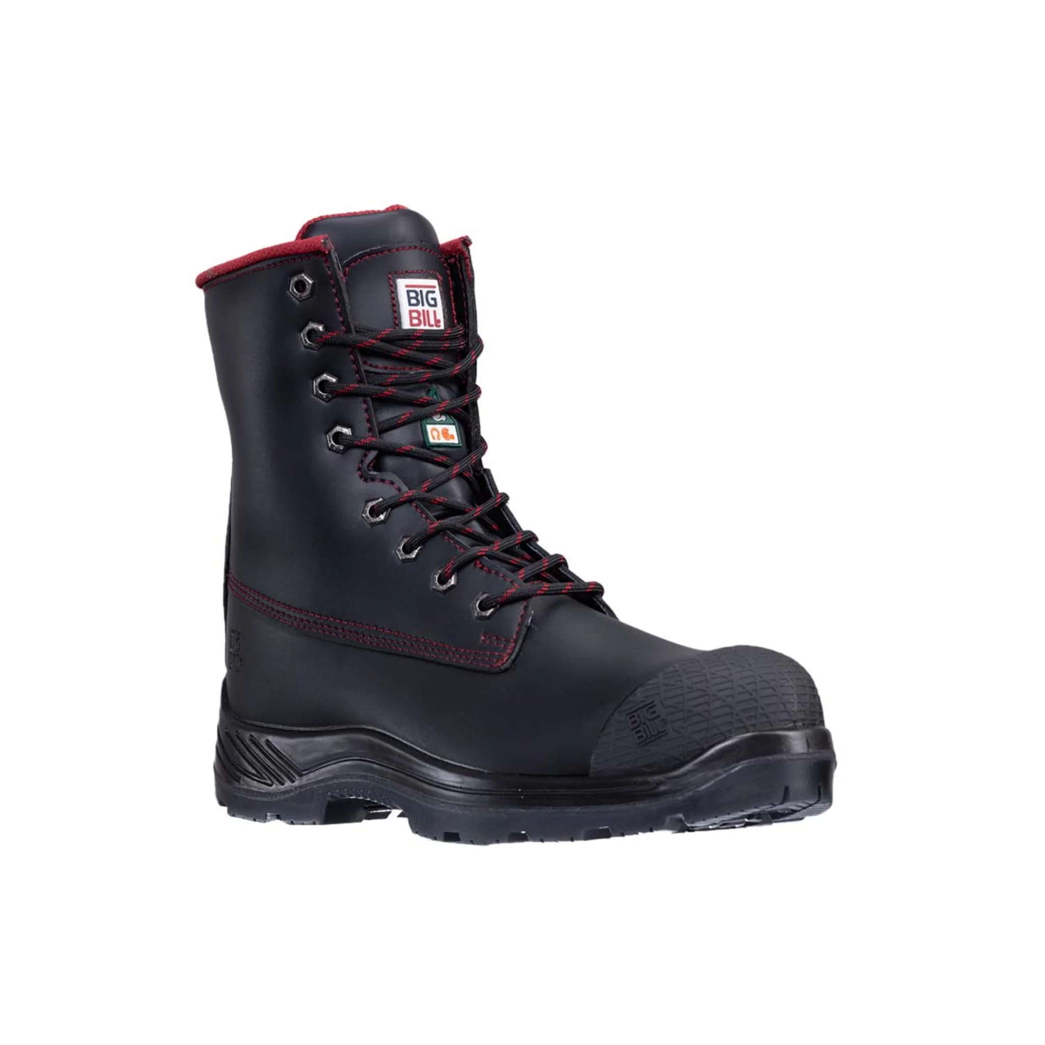 Big Red Microfiber Work Boots 8" - Black - Image 3