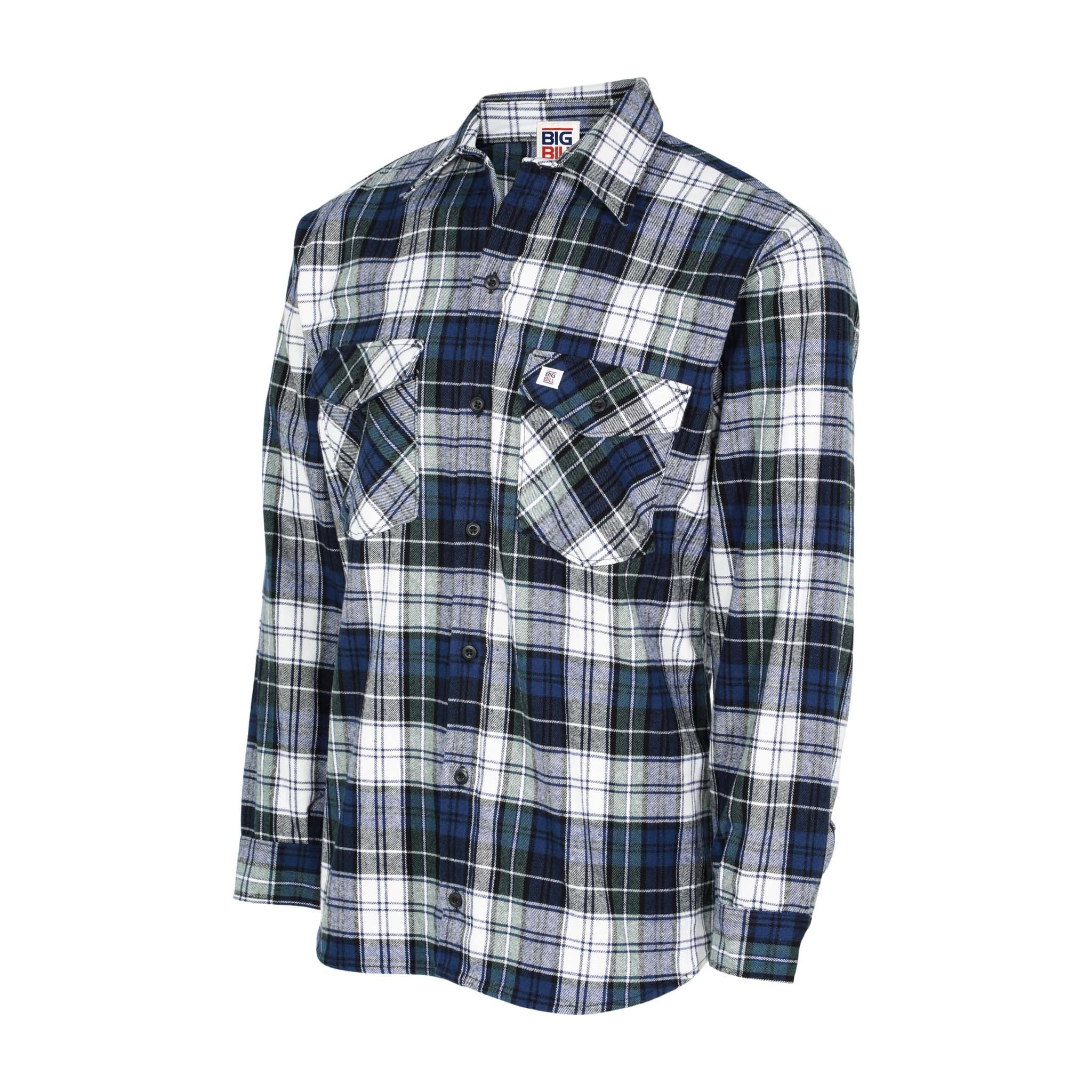 Brawny Flannel Shirt - (959) Plaid White & Green