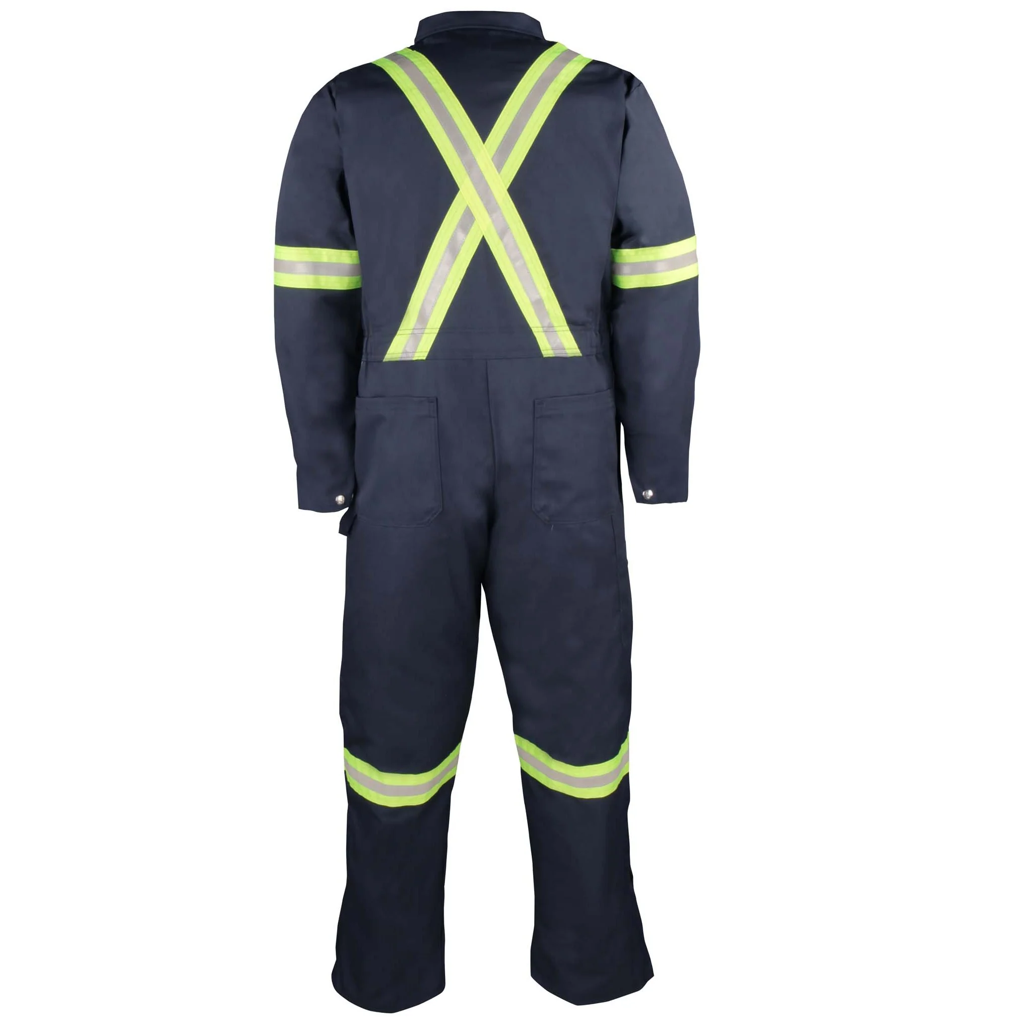 Deluxe Work Coverall with Reflective Tape and Leg Zipper - Navy - Image 2