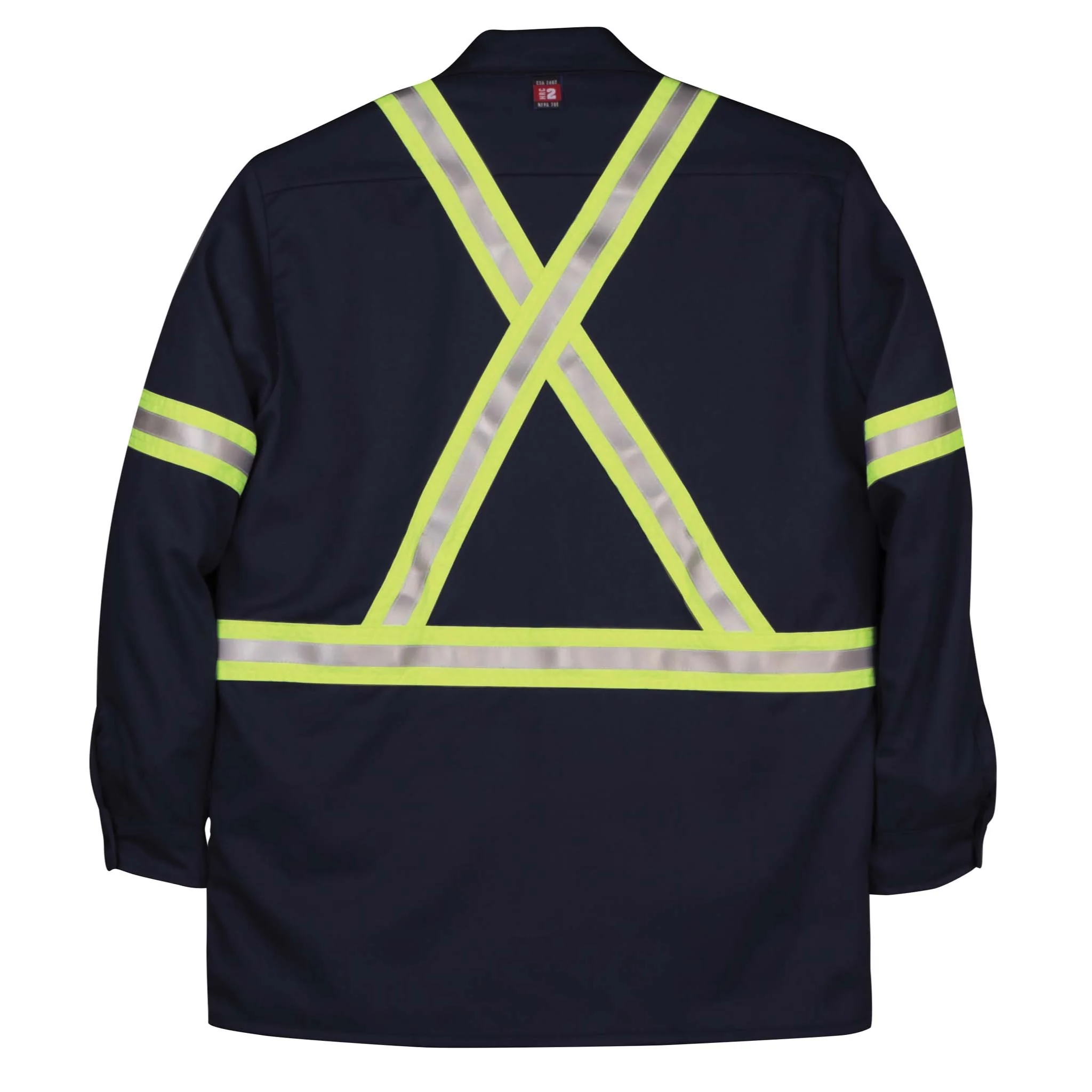 FR Industrial Work Shirt with Reflective Tape - Navy - Image 2
