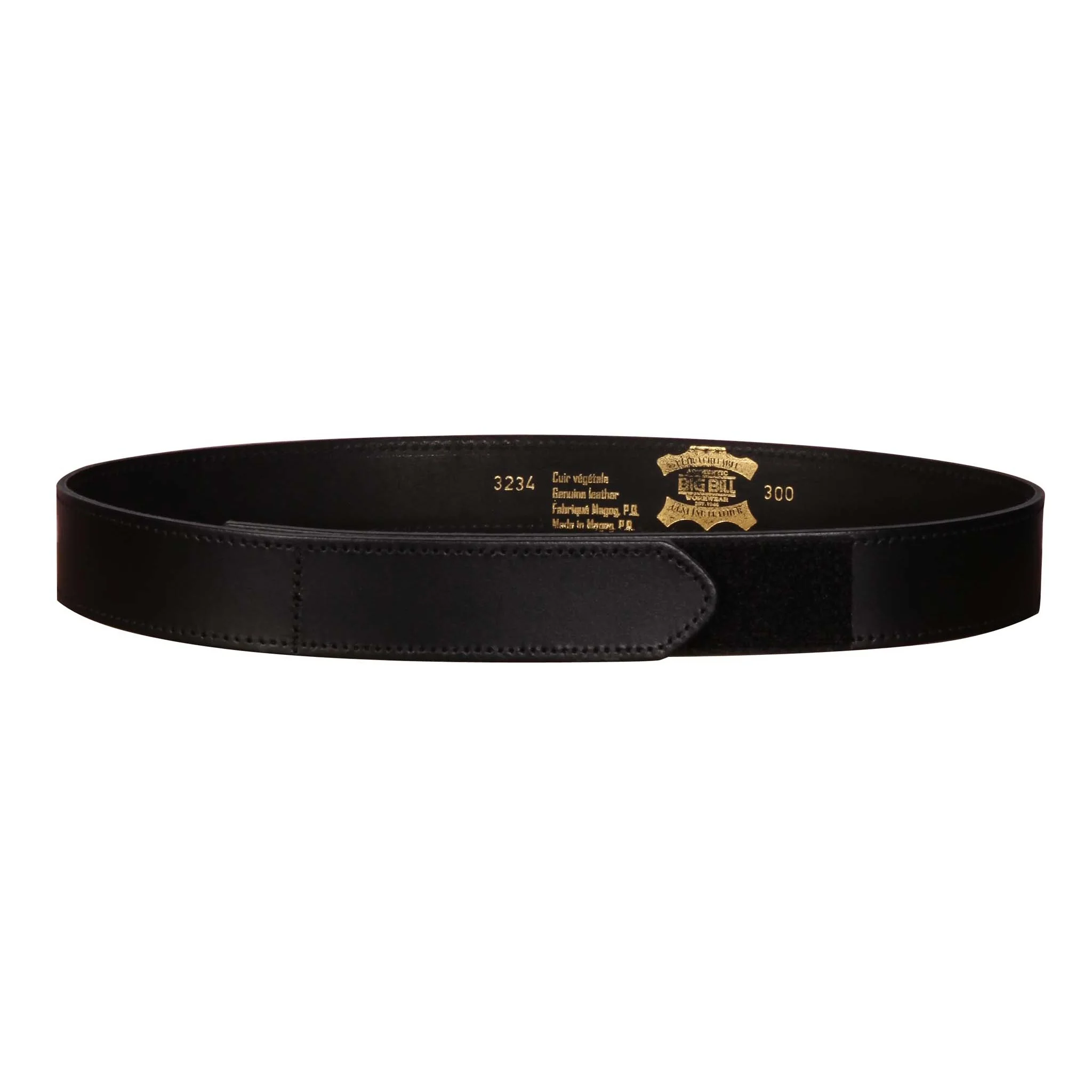 FR Leather Belt with Velcro Closure - Black