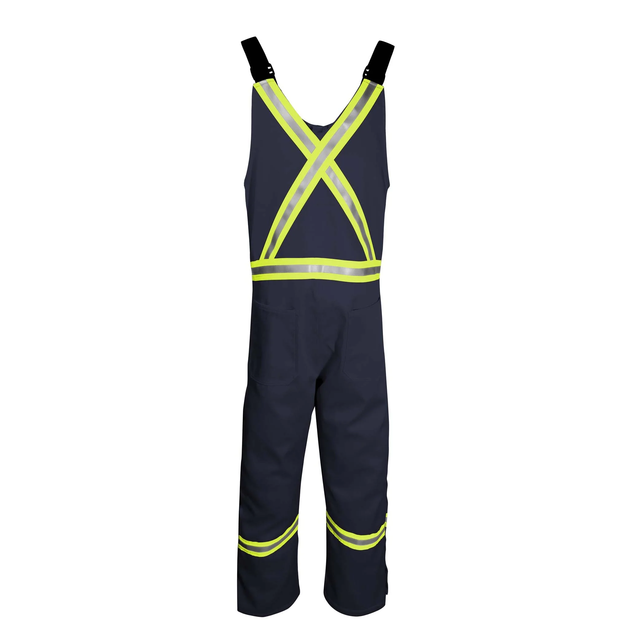 FR Softshell Bib Overall with Reflective Tape - Navy - Image 2