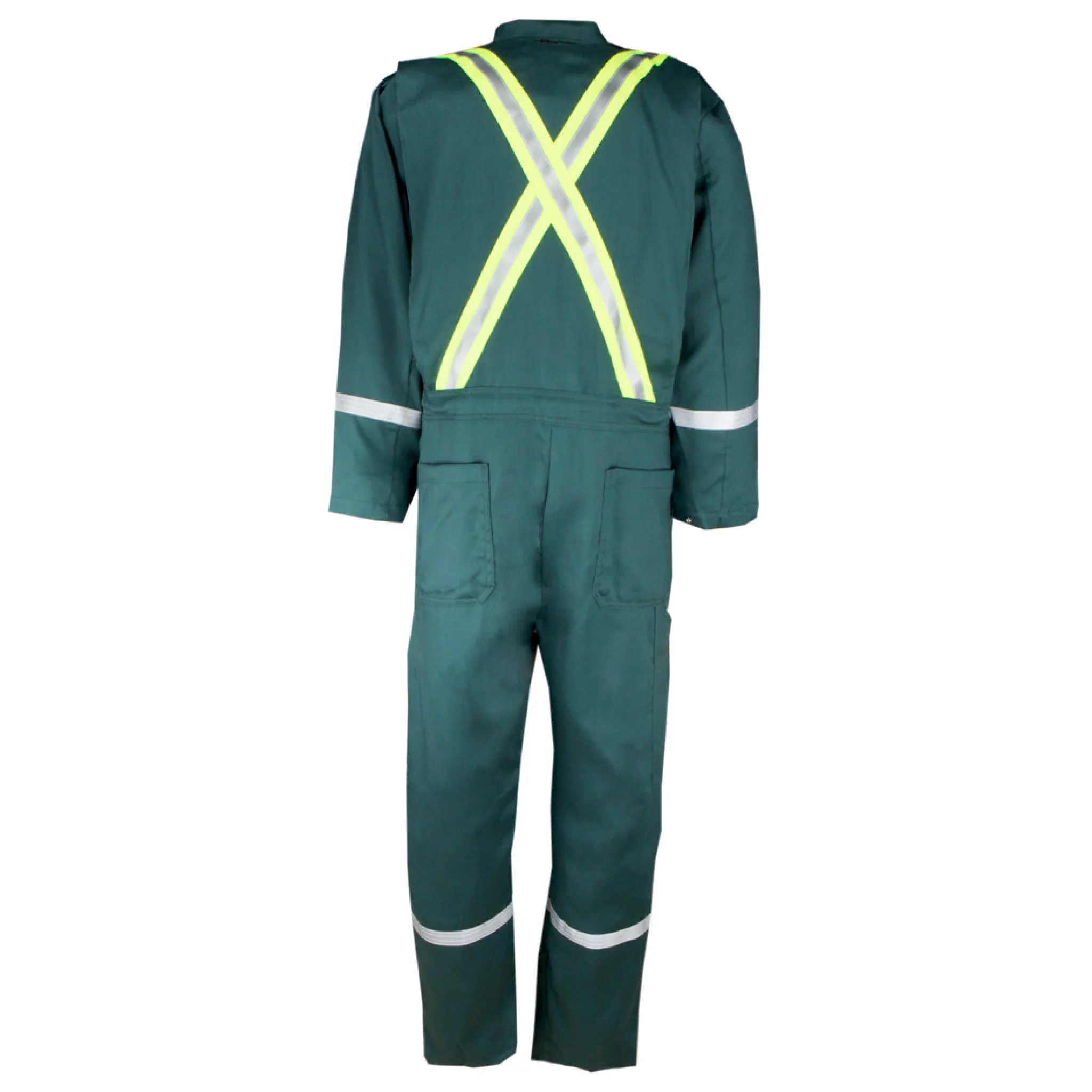 FR Unlined Work Coverall with Reflective Tape - Dark green - Image 2