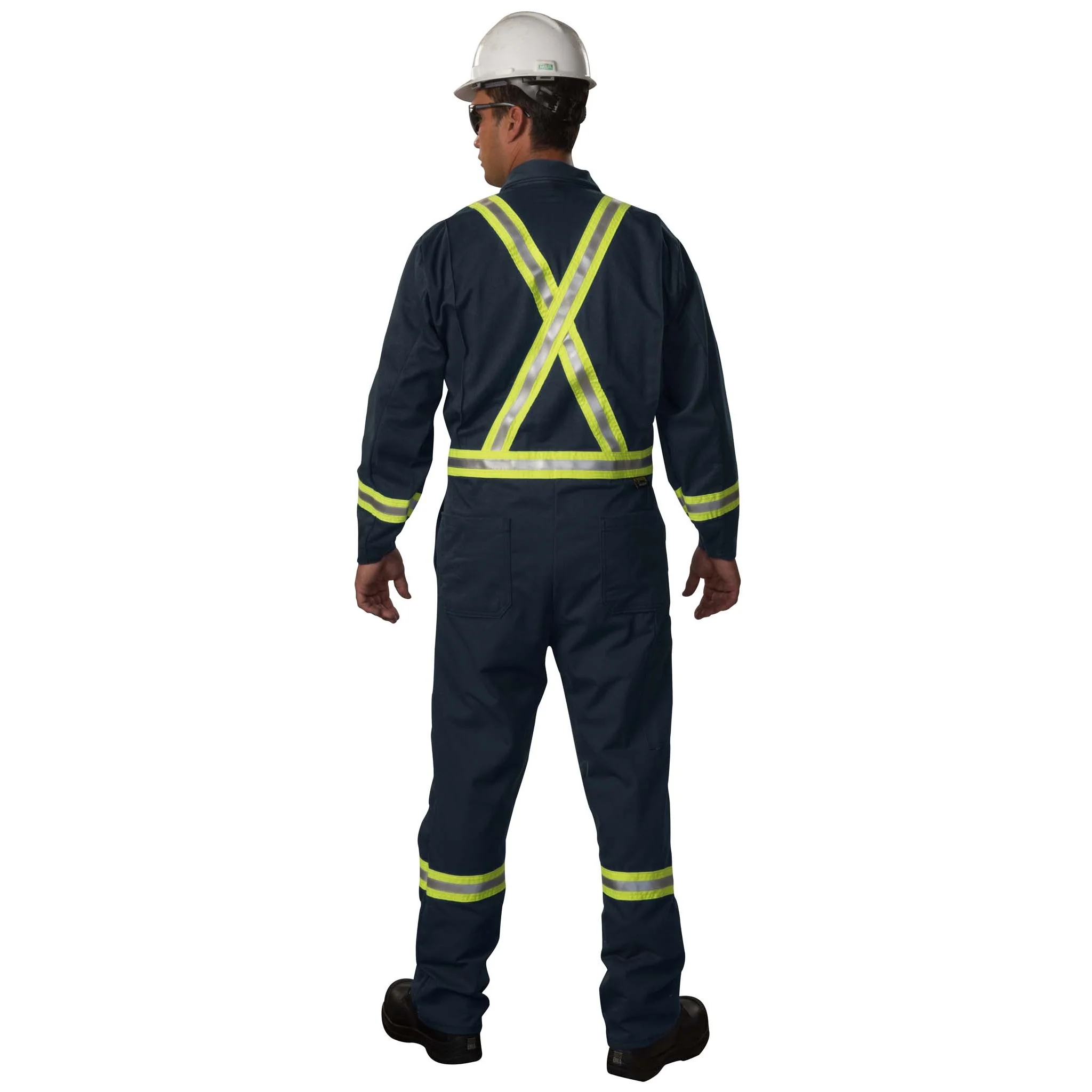FR Work Coverall with Reflective Material - Navy - Image 2