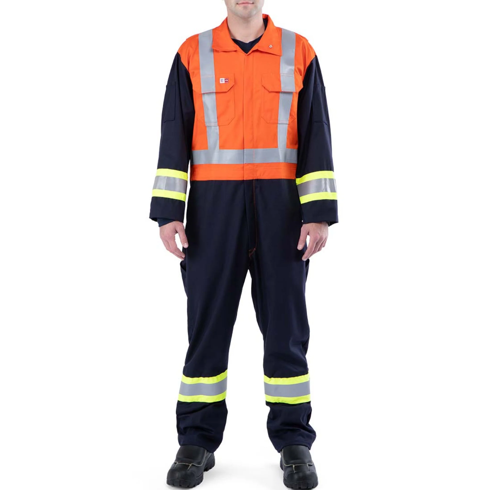 High-Vis Two-Tone Unlined FR Coverall - Orange
