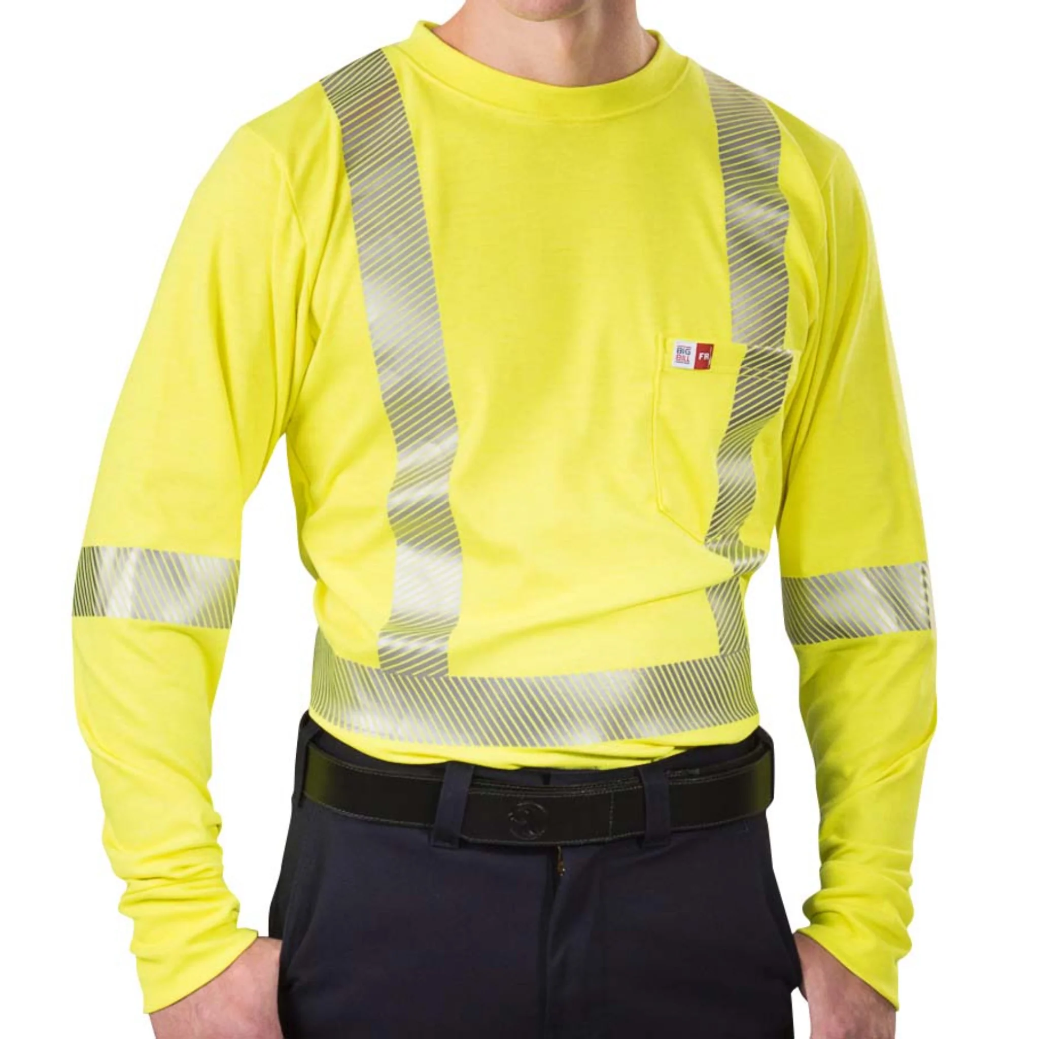 High Visibility FR Athletic Performance Long Sleeve T-Shirt - Yellow - Image 3