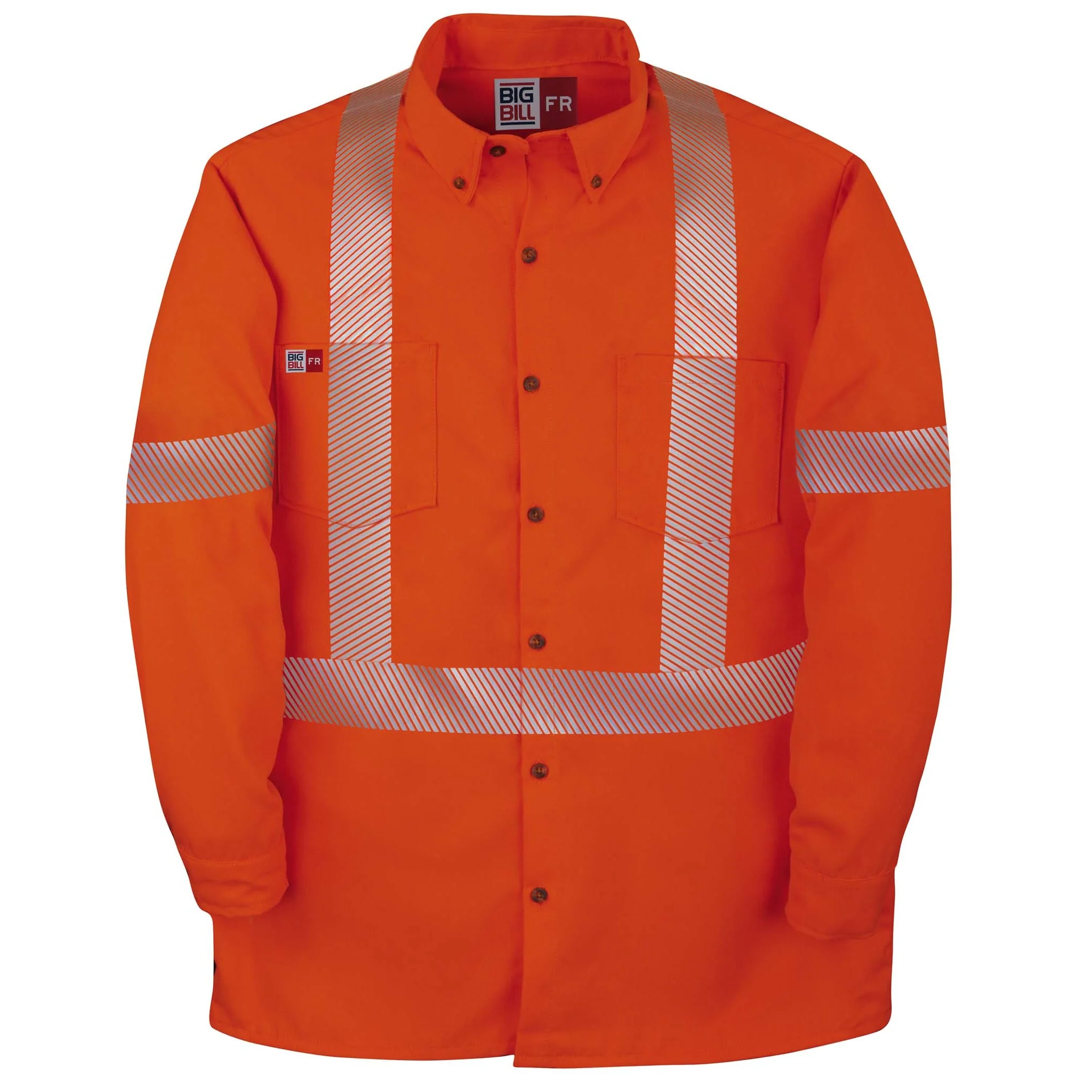 High Visibility FR Button Down Dress Shirt - Orange