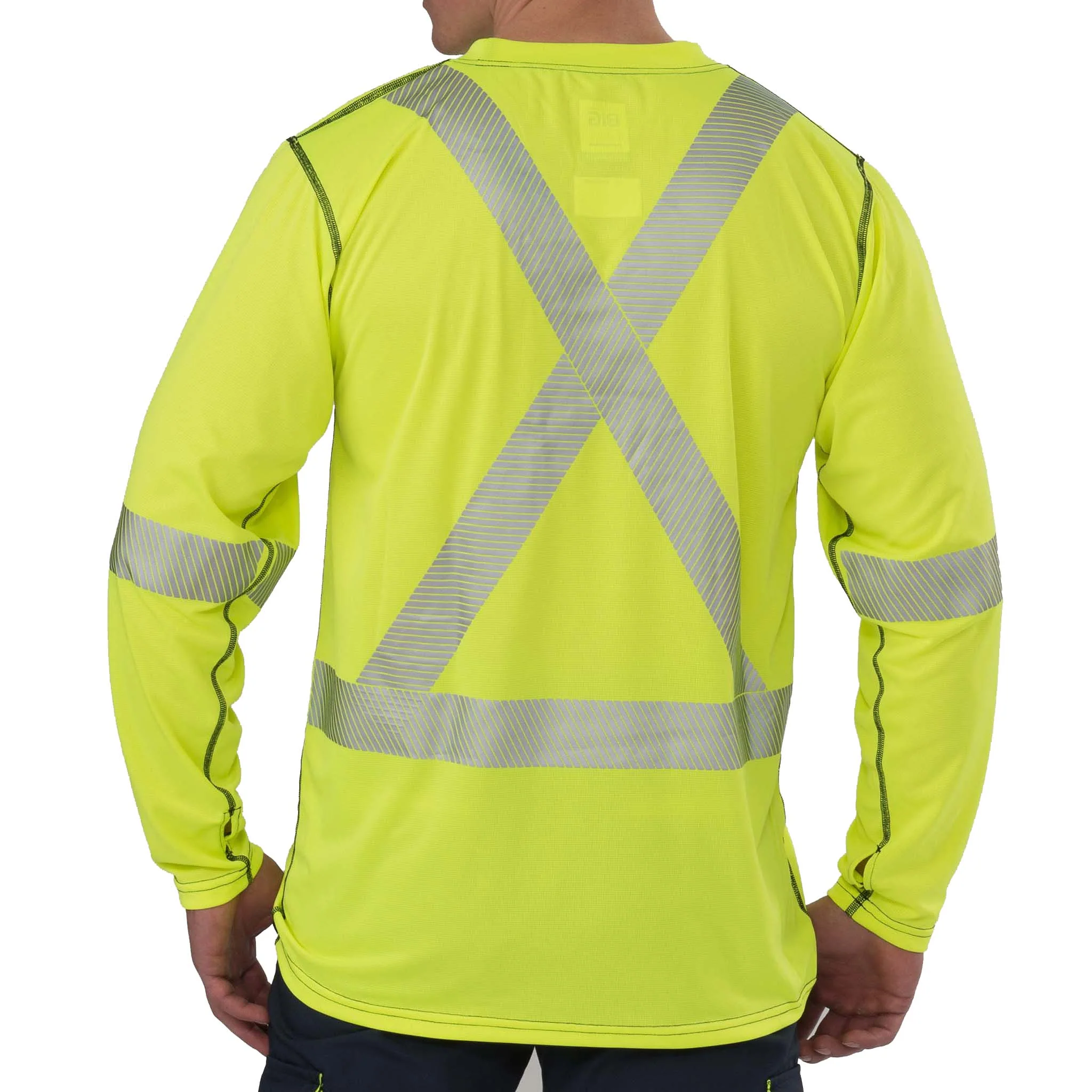 High Visibility Long-Sleeve Athletic Performance T-shirt - Yellow - Image 4