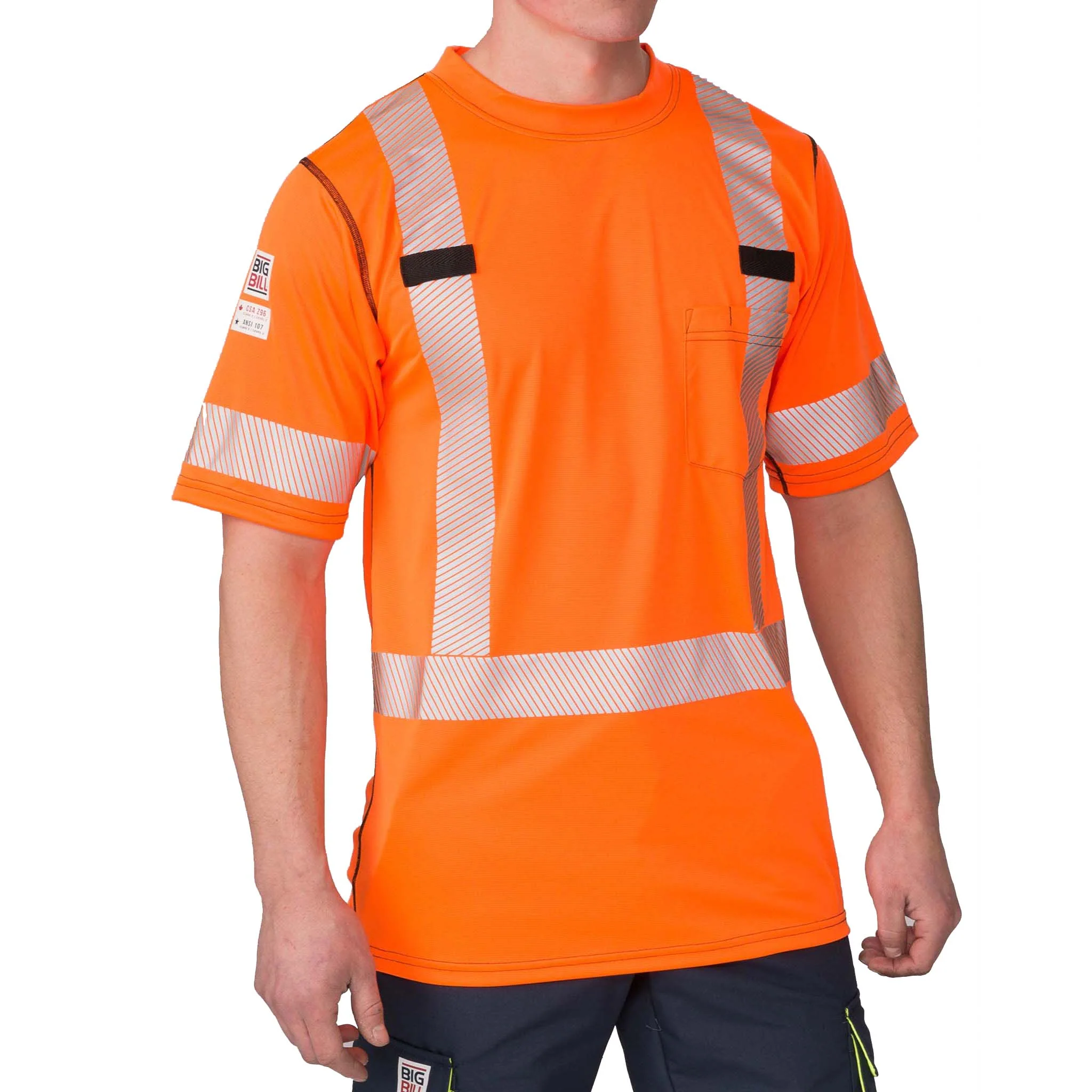 High Visibility Short-Sleeve Athletic Performance T-shirt - Orange - Image 3