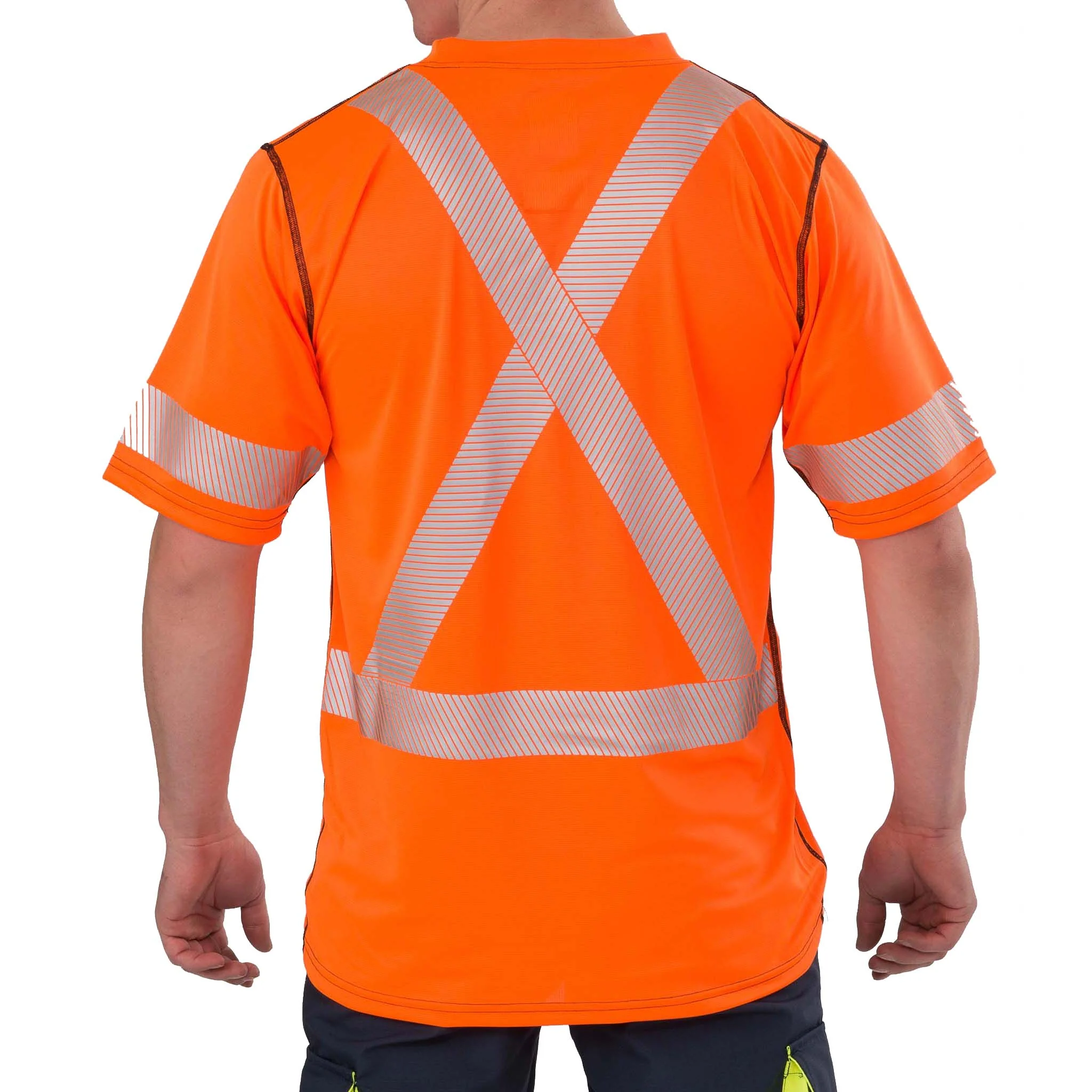 High Visibility Short-Sleeve Athletic Performance T-shirt - Orange - Image 4