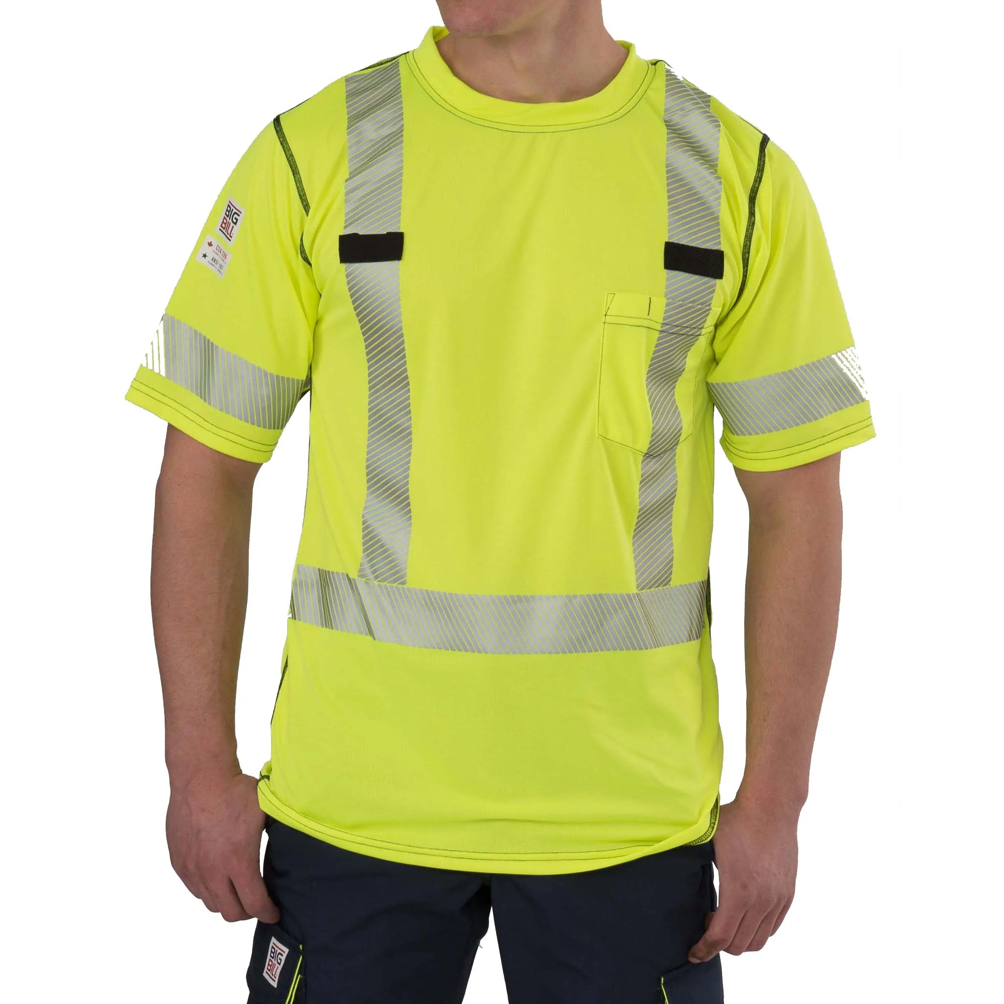 High Visibility Short-Sleeve Athletic Performance T-shirt - Yellow - Image 3