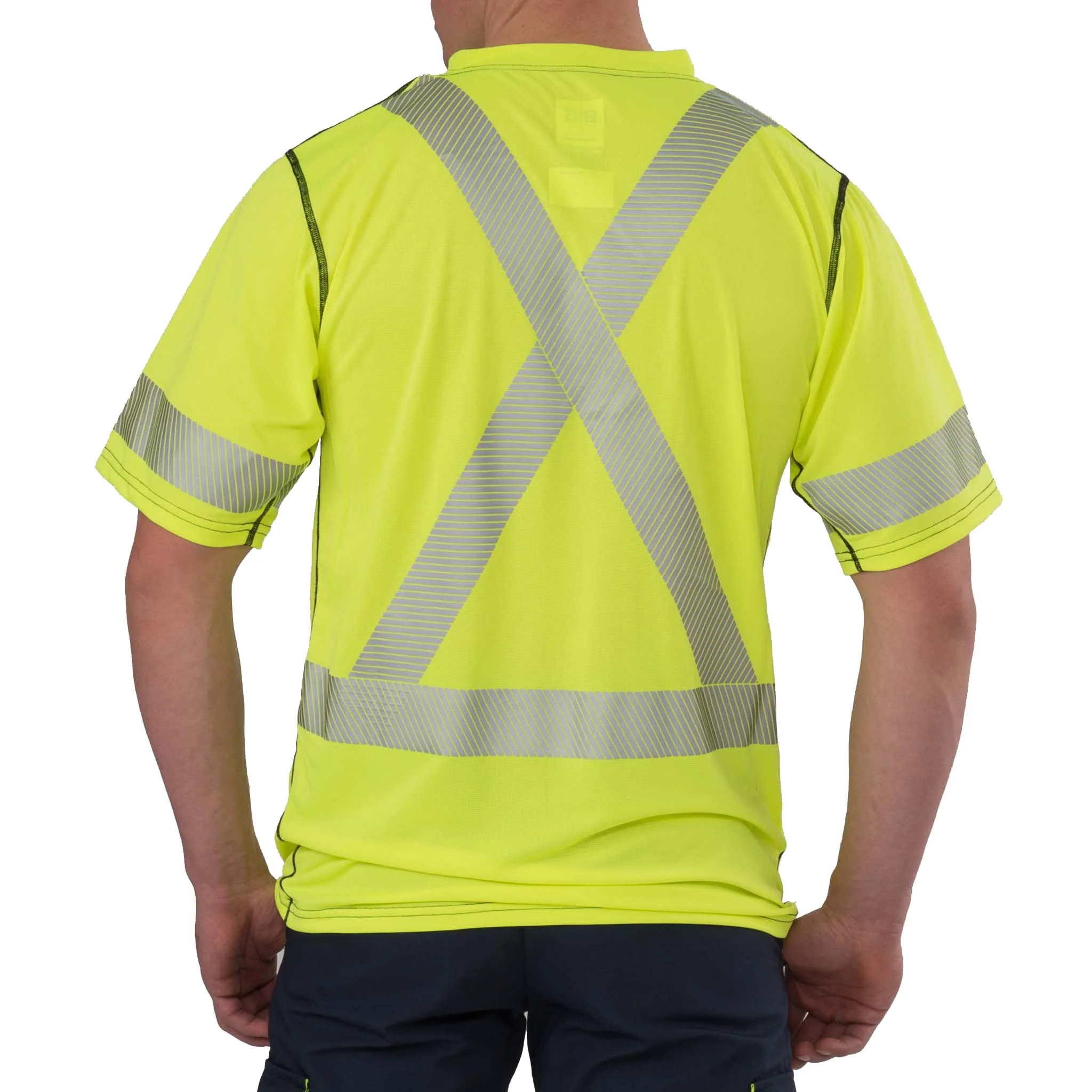 High Visibility Short-Sleeve Athletic Performance T-shirt - Yellow - Image 4