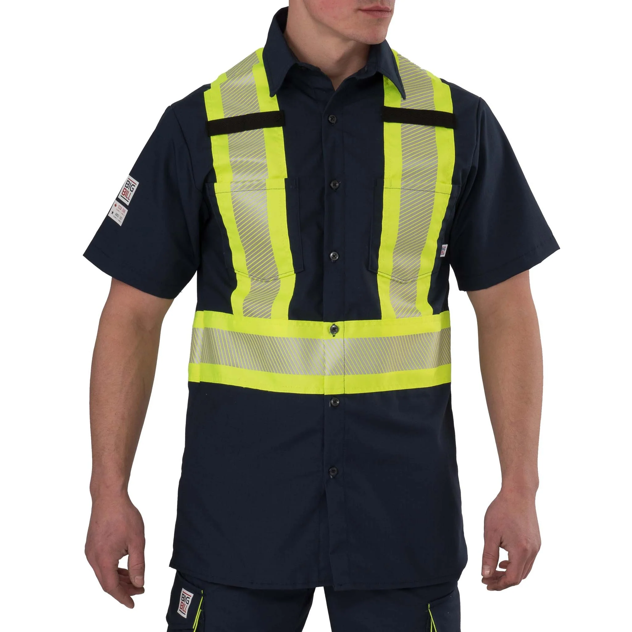 High Visibility Short-Sleeve Ripstop Shirt - Navy