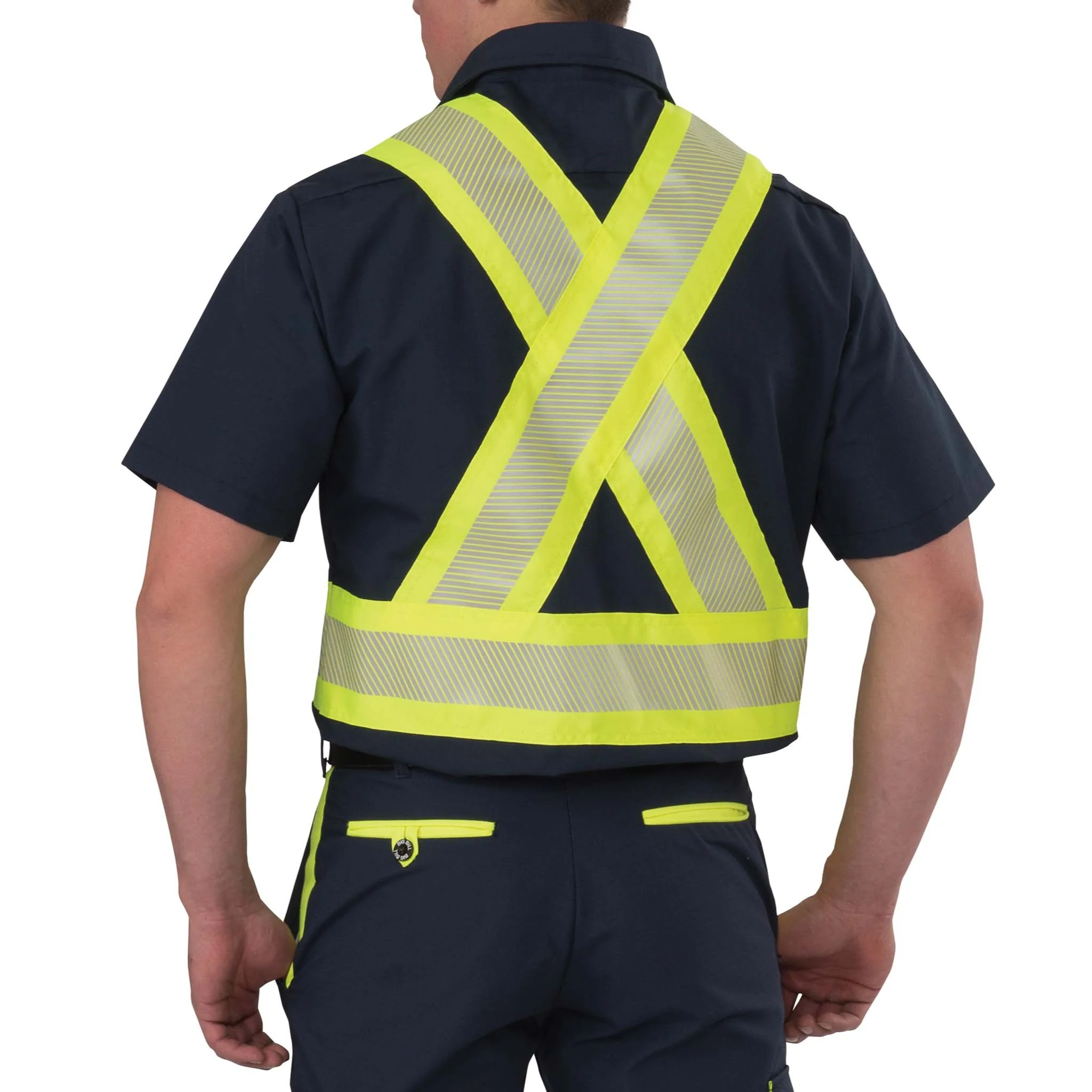 High Visibility Short-Sleeve Ripstop Shirt - Navy - Image 2