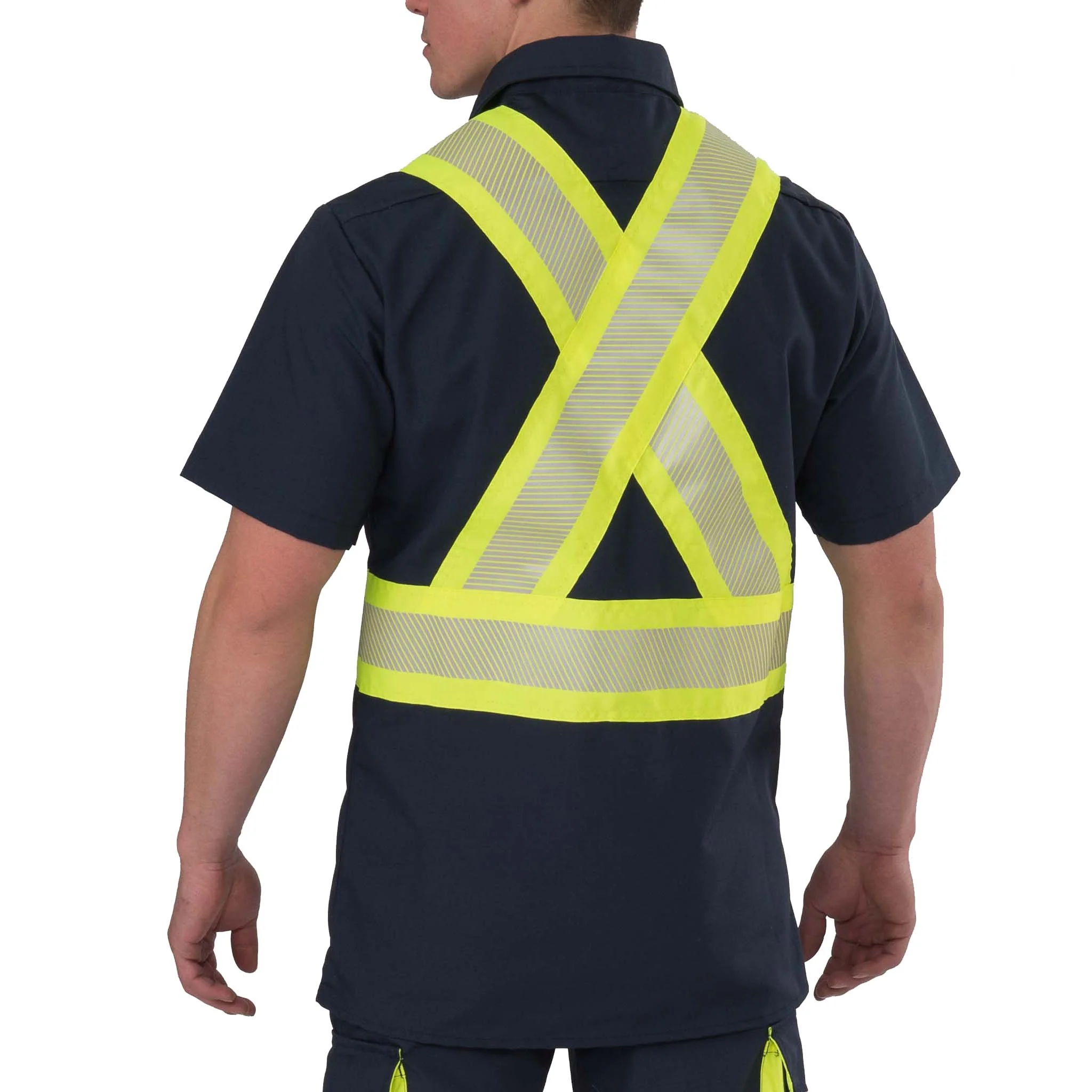 High Visibility Short-Sleeve Ripstop Shirt - Navy - Image 3