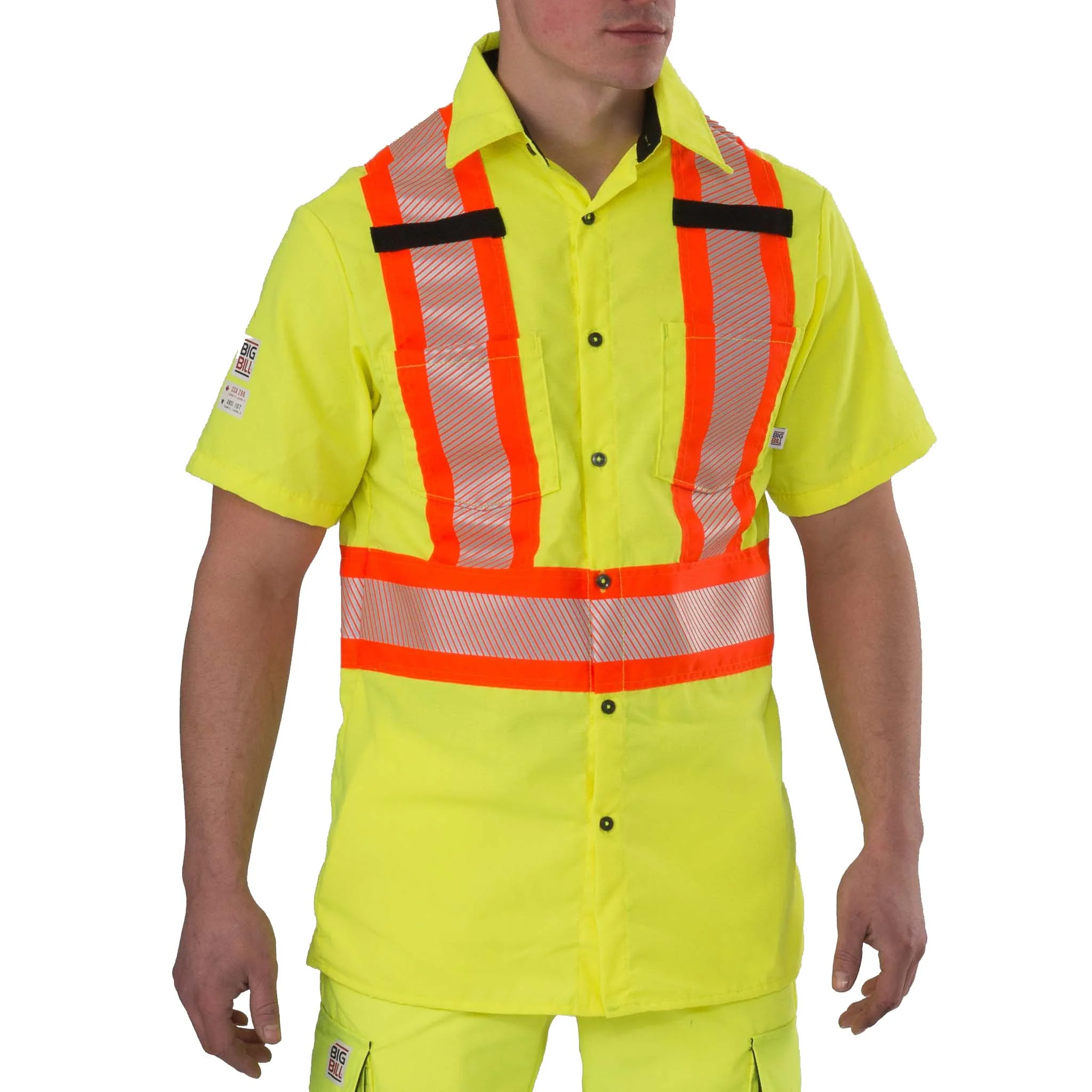 High Visibility Short-Sleeve Ripstop Shirt - Yellow - Image 3