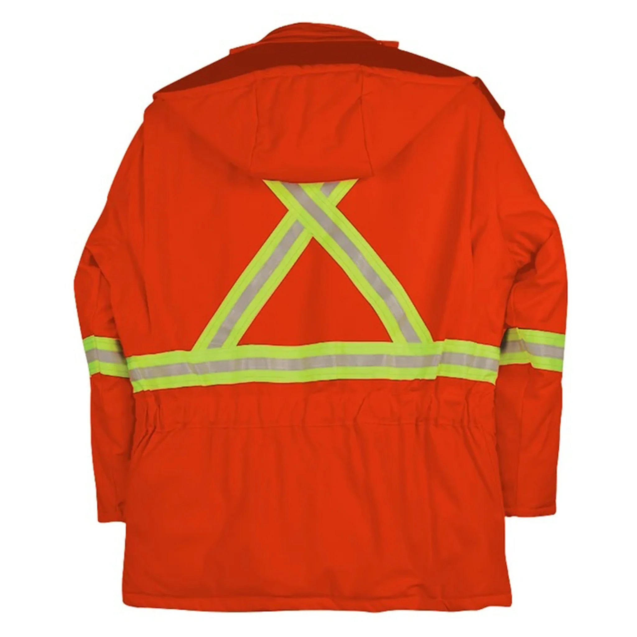 Insulated Duck Canvas Parka with Reflective Tape - Orange - Image 2