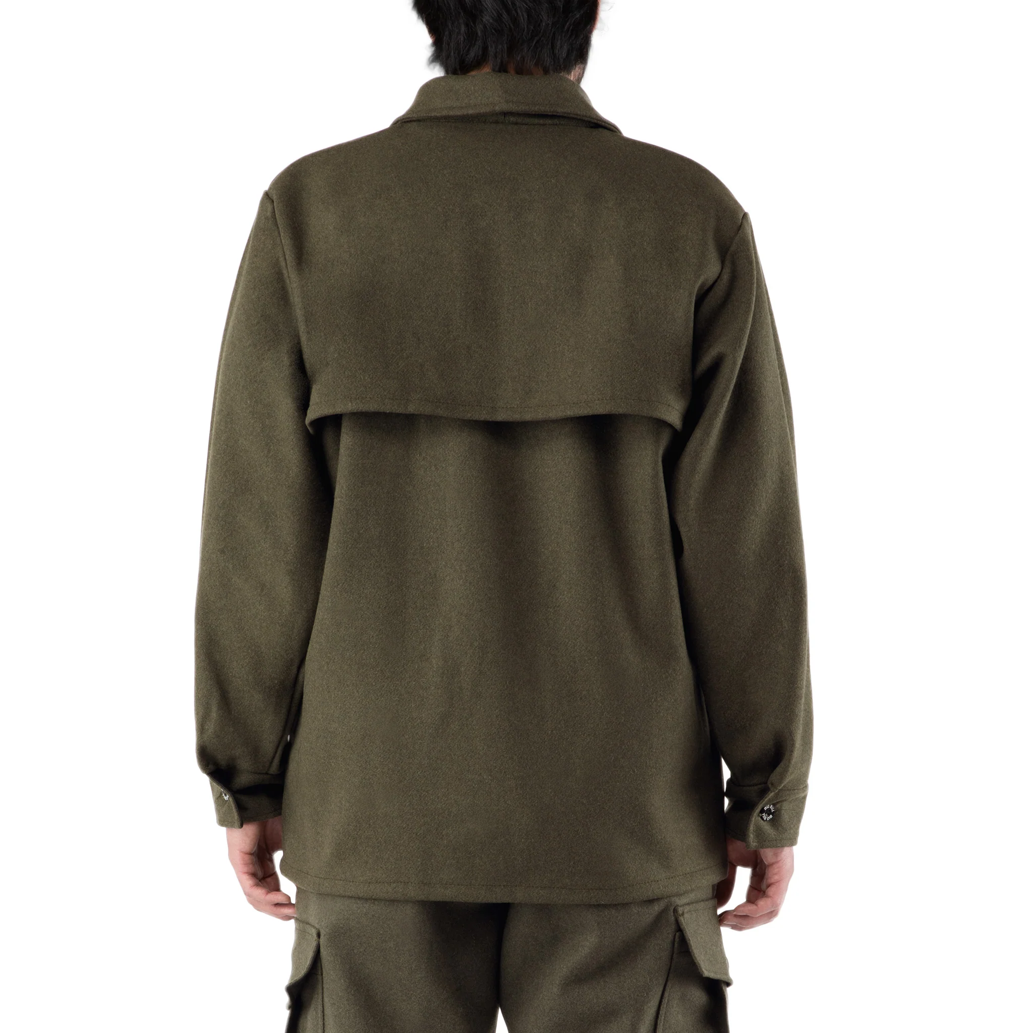 Merino Wool Zip Front Jacket - Green - Image 2