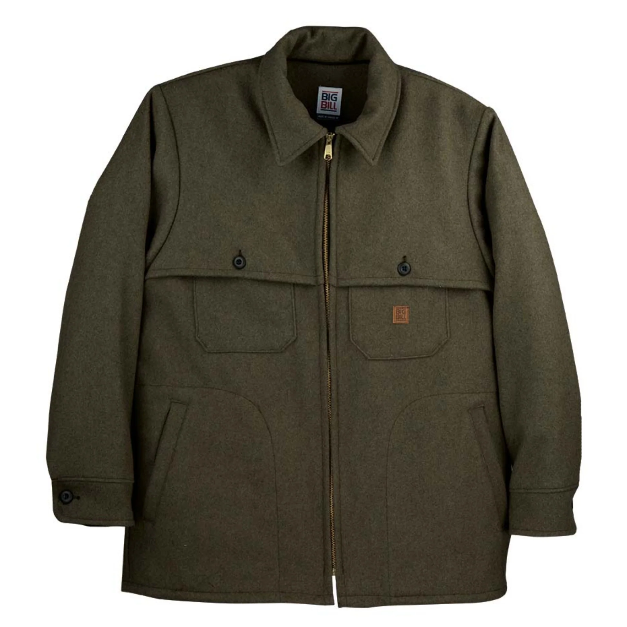 Merino Wool Zip Front Jacket - Green - Image 3