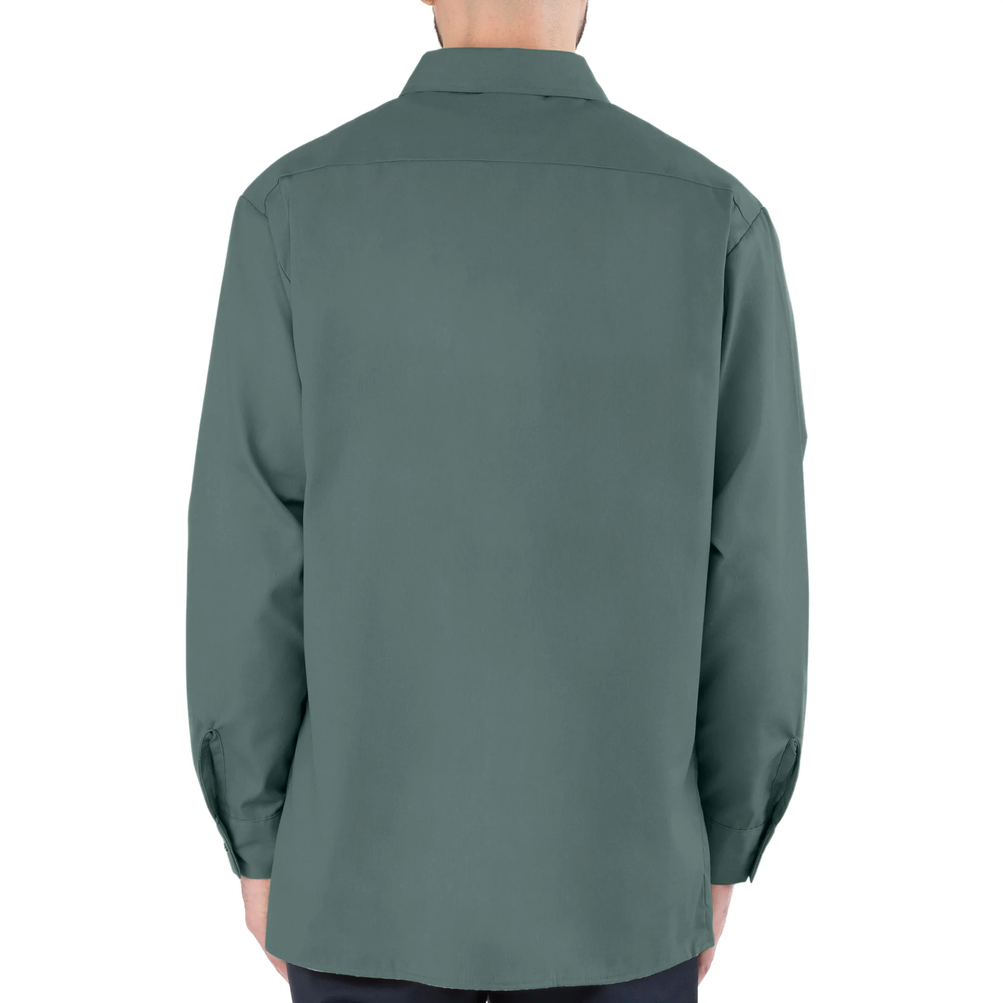 Poplin Long-Sleeve Industrial Work Shirt - Light Green - Image 2