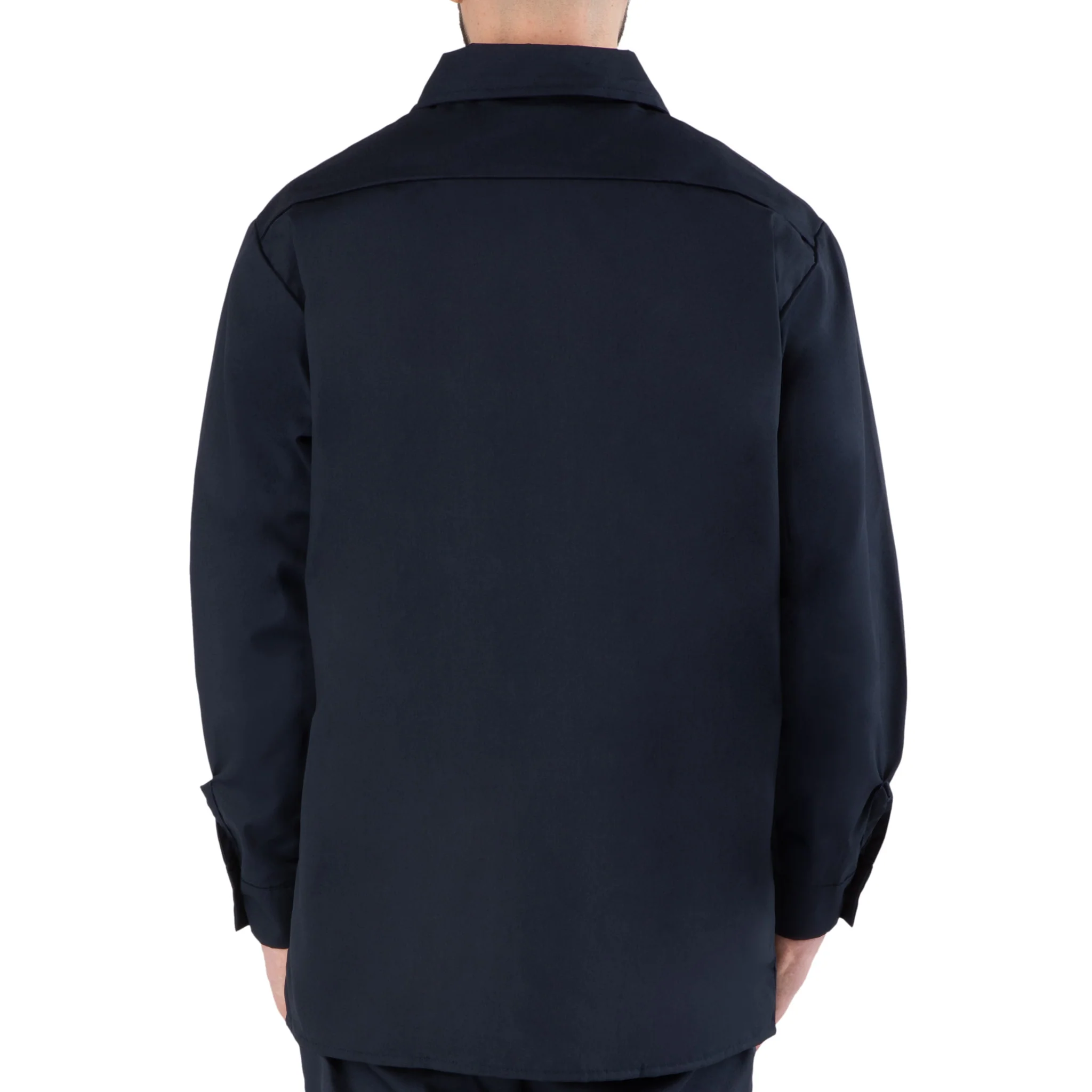 Poplin Long-Sleeve Industrial Work Shirt - Navy - Image 2