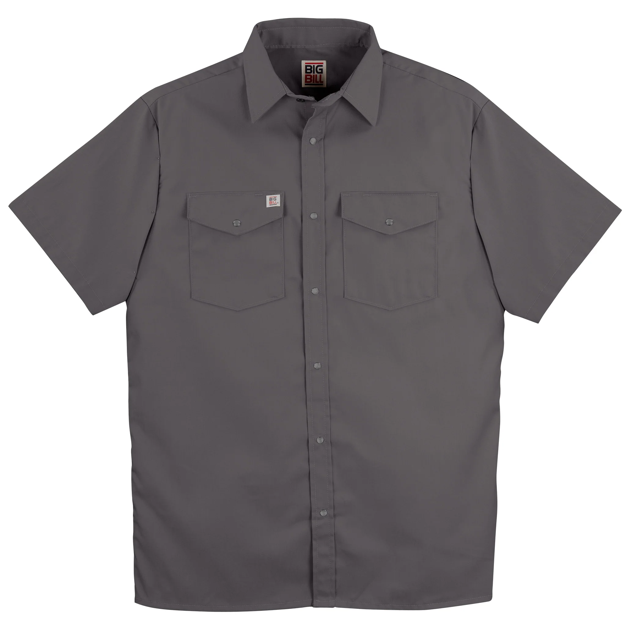 Premium Short-Sleeve Snap Front Work Shirt - Charcoal