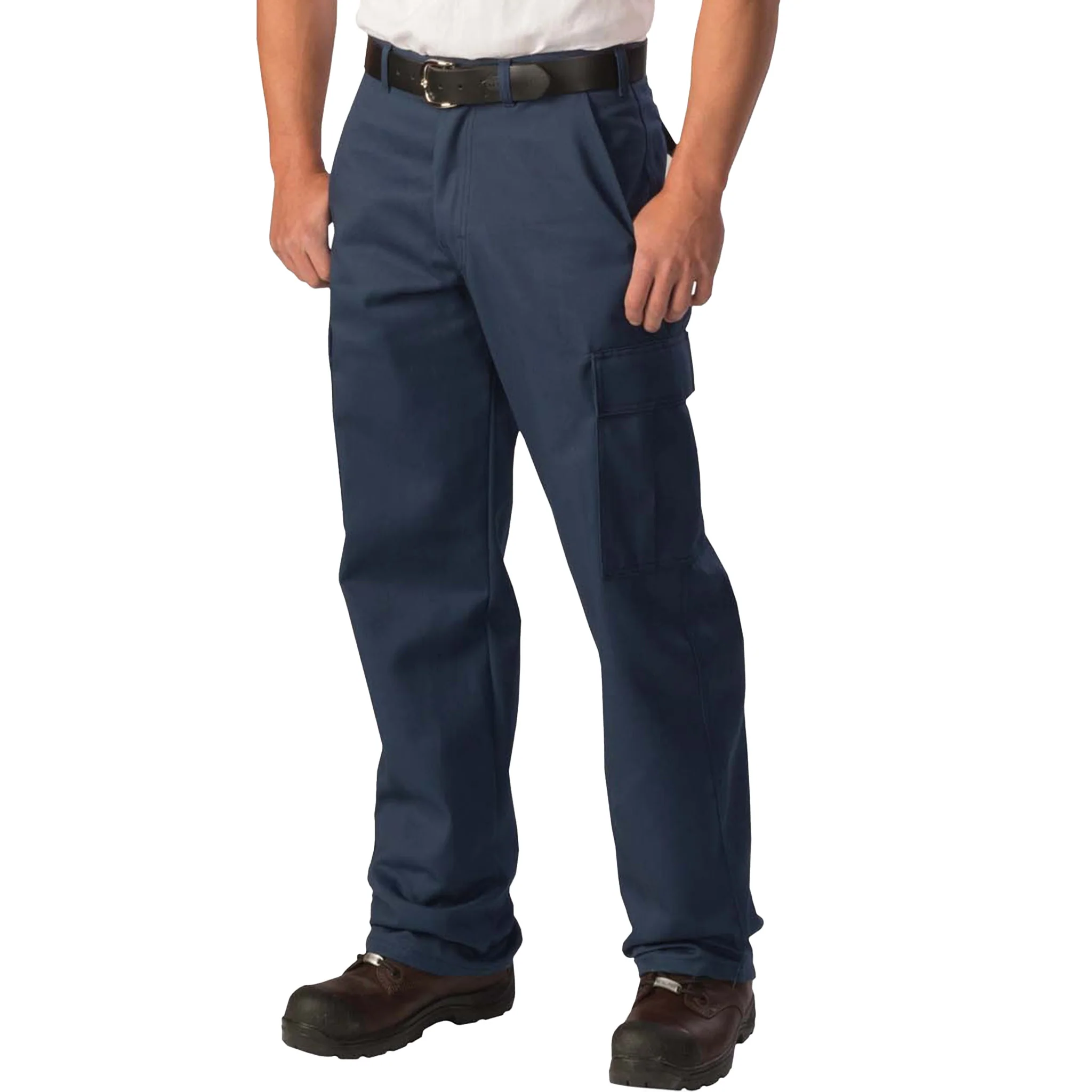 Relaxed Fit Lined Cargo Pants - Navy
