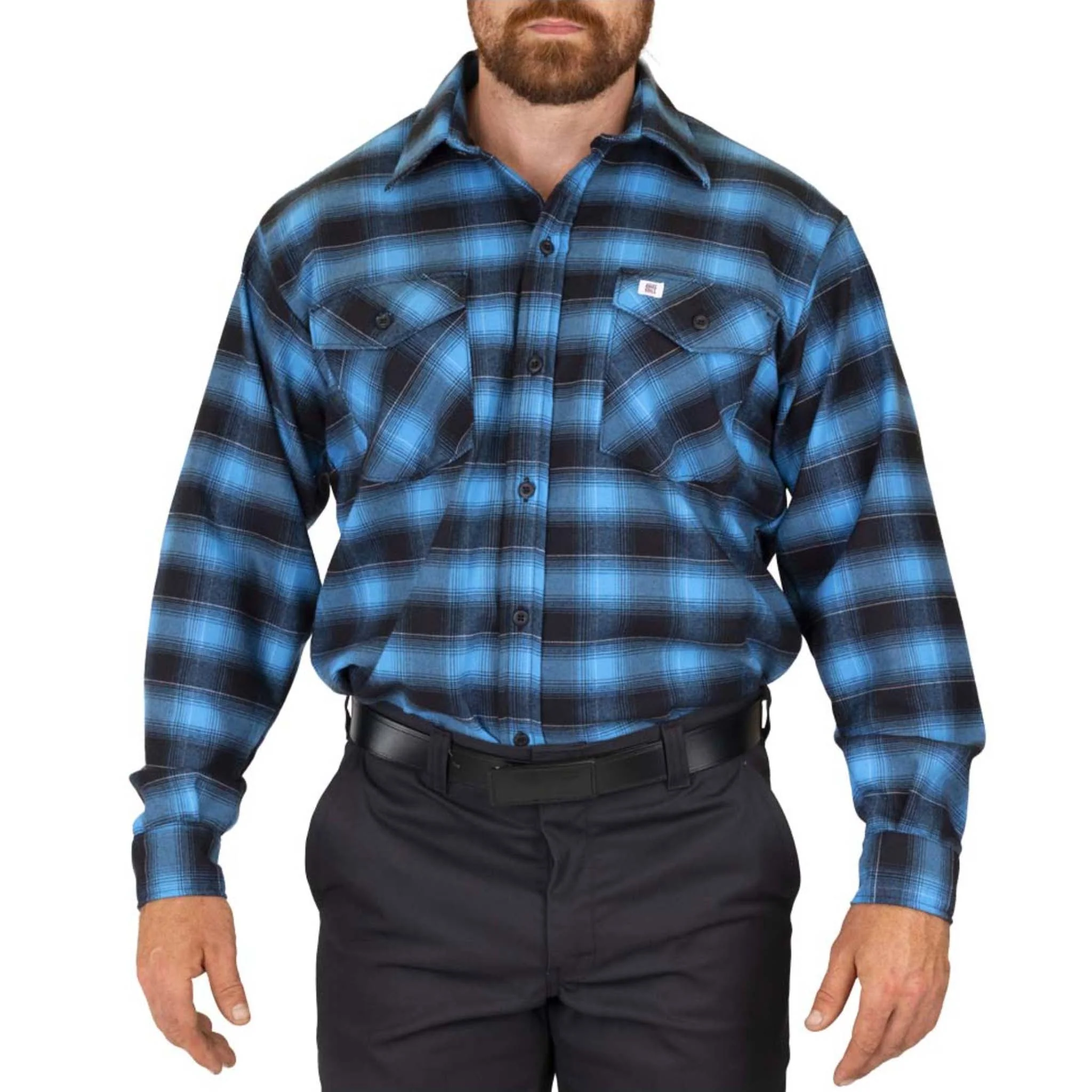 Stretch Flannel Shirt - Blue - Image 4