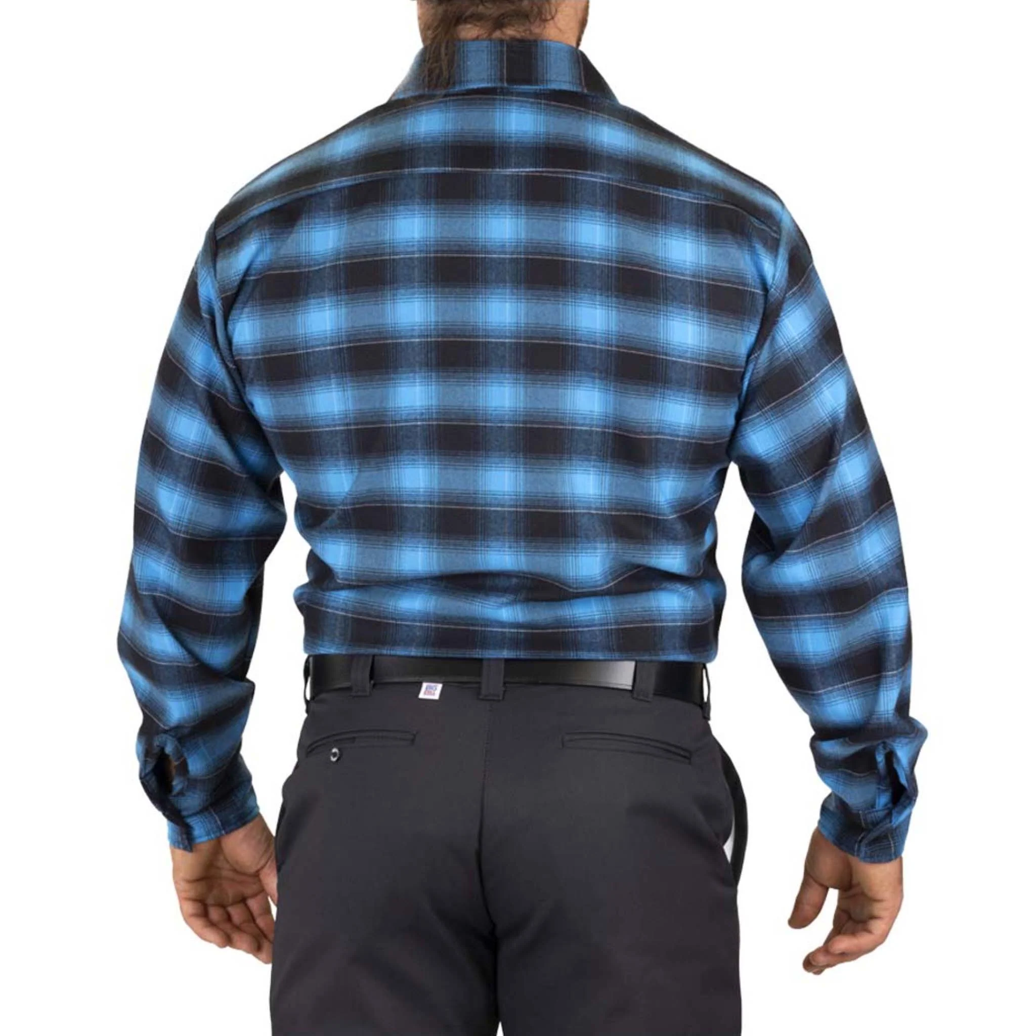 Stretch Flannel Shirt - Blue - Image 5