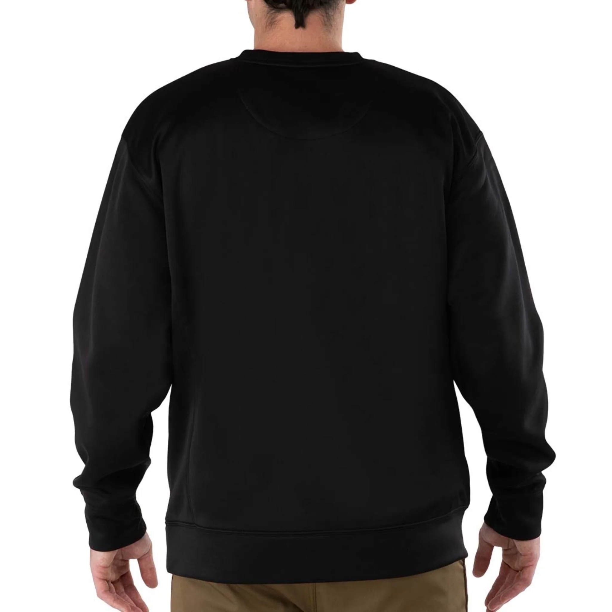 Technical Fleece Crewneck with Graphic Logo - Black - Image 3
