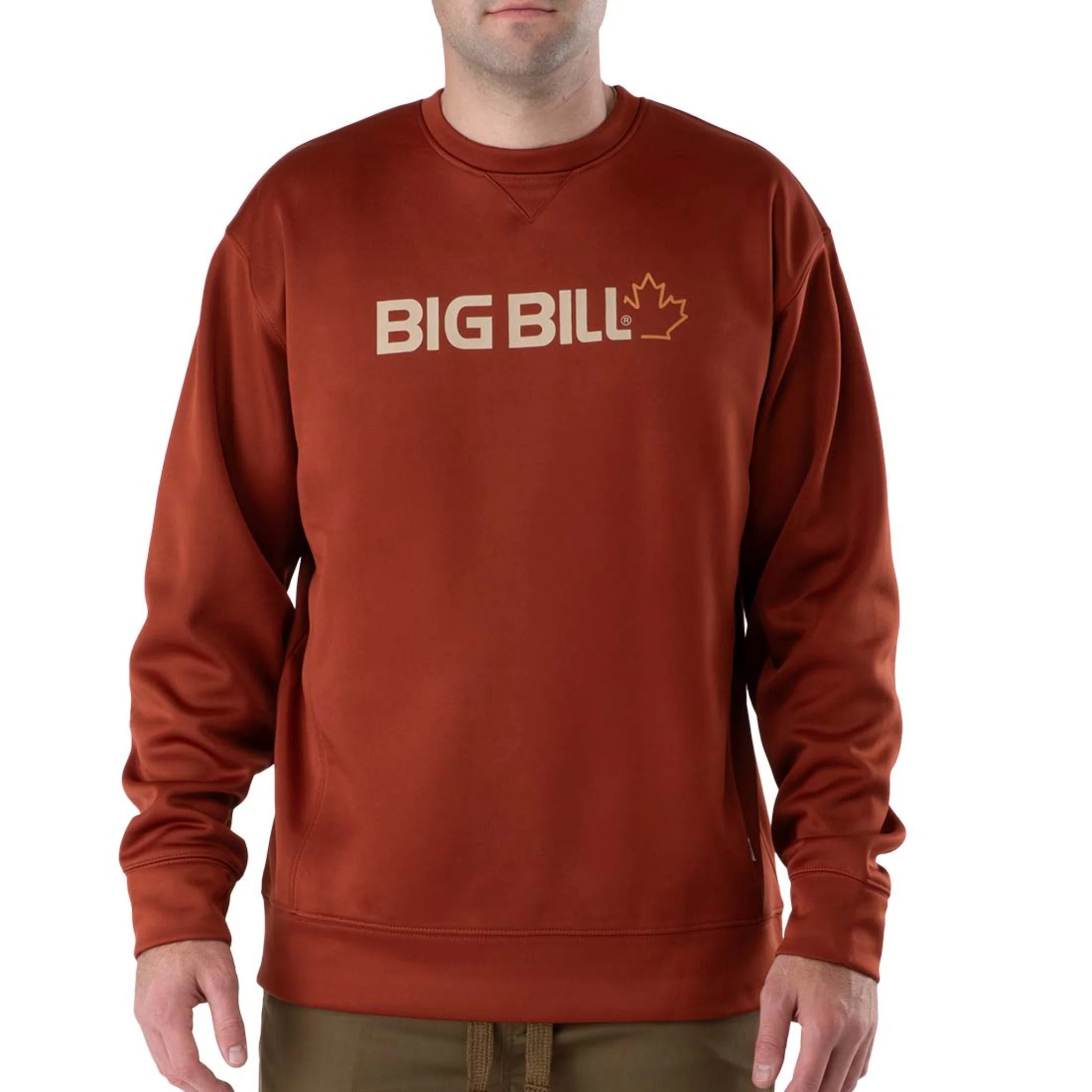 Technical Fleece Crewneck with Graphic Logo - Fired brick - Image 3