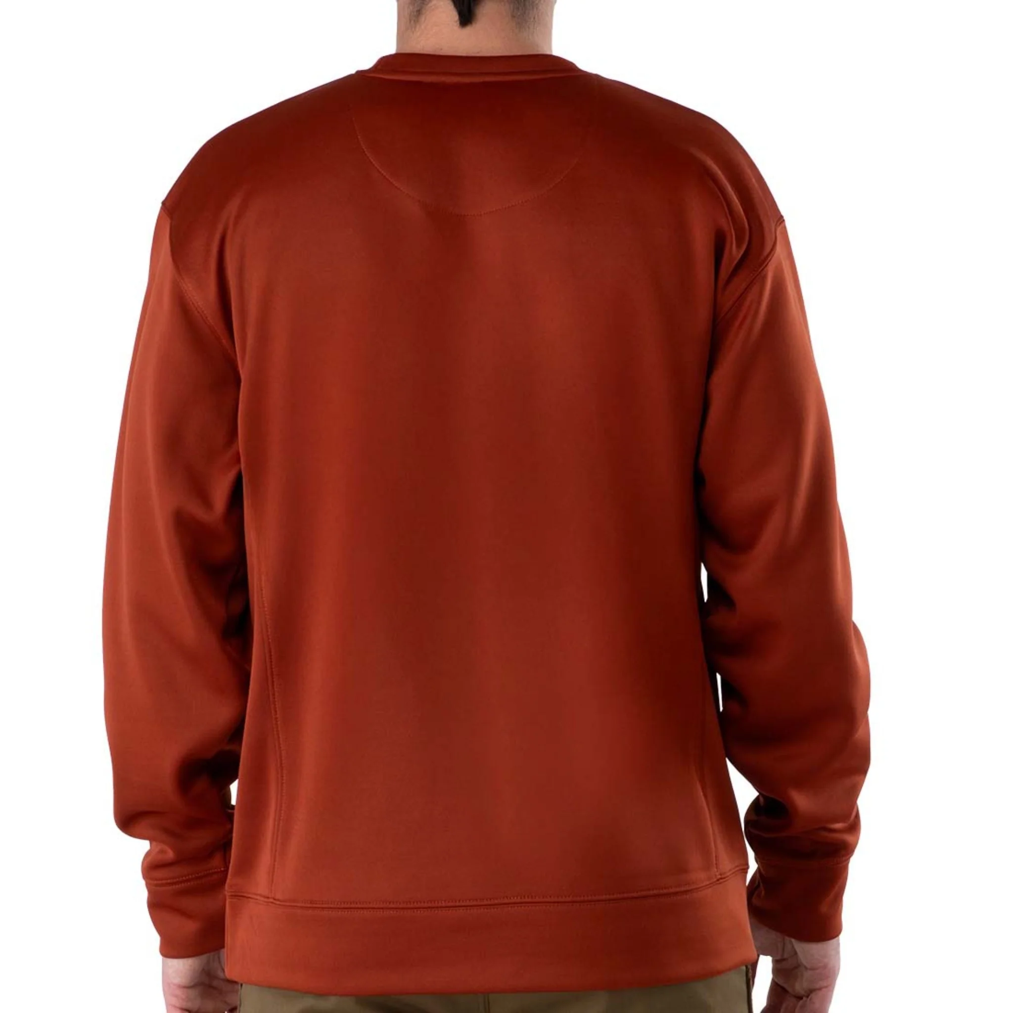 Technical Fleece Crewneck with Graphic Logo - Fired brick - Image 4