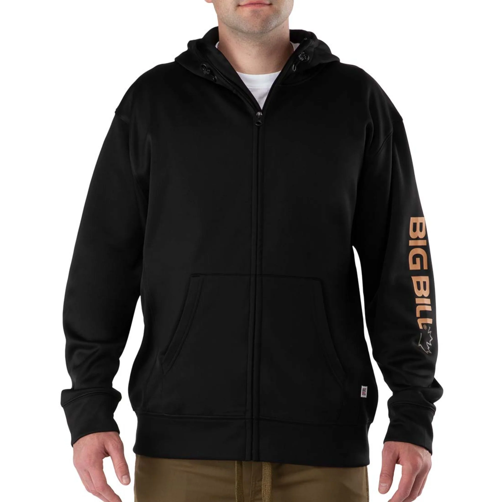 Technical Fleece Full-Zip Hoodie with Graphic Logo - Black - Image 3