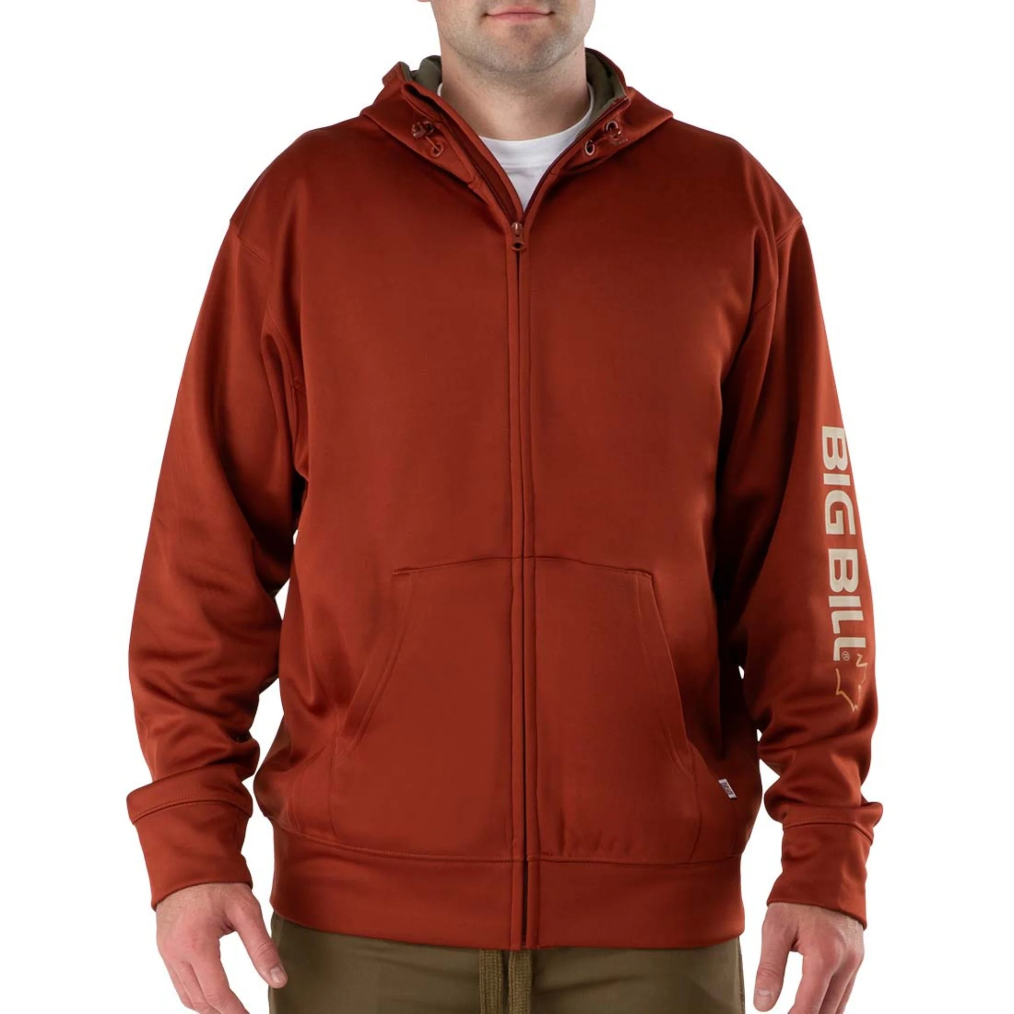 Technical Fleece Full-Zip Hoodie with Graphic Logo - Fired brick - Image 3