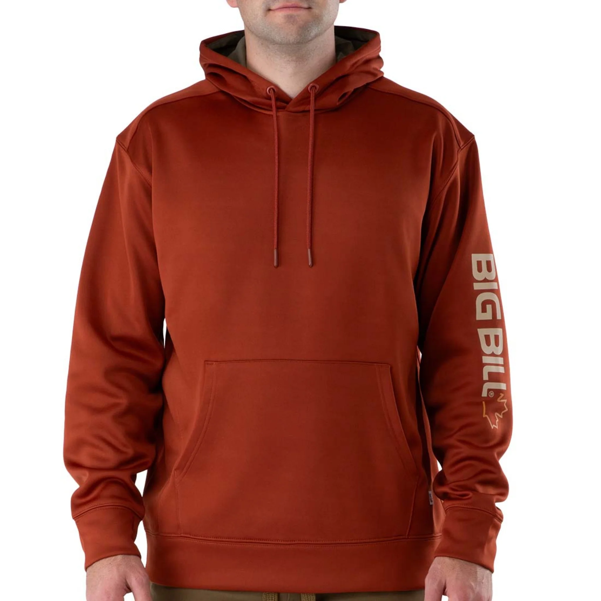 Technical Fleece Pullover Hoodie with Graphic Logo - Fired brick - Image 3