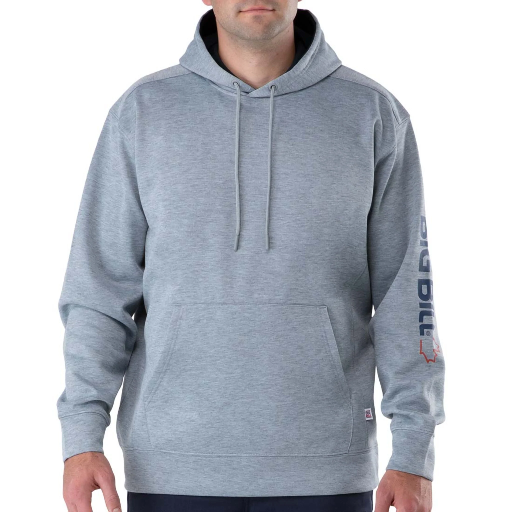 Technical Fleece Pullover Hoodie with Graphic Logo - Gray - Image 3