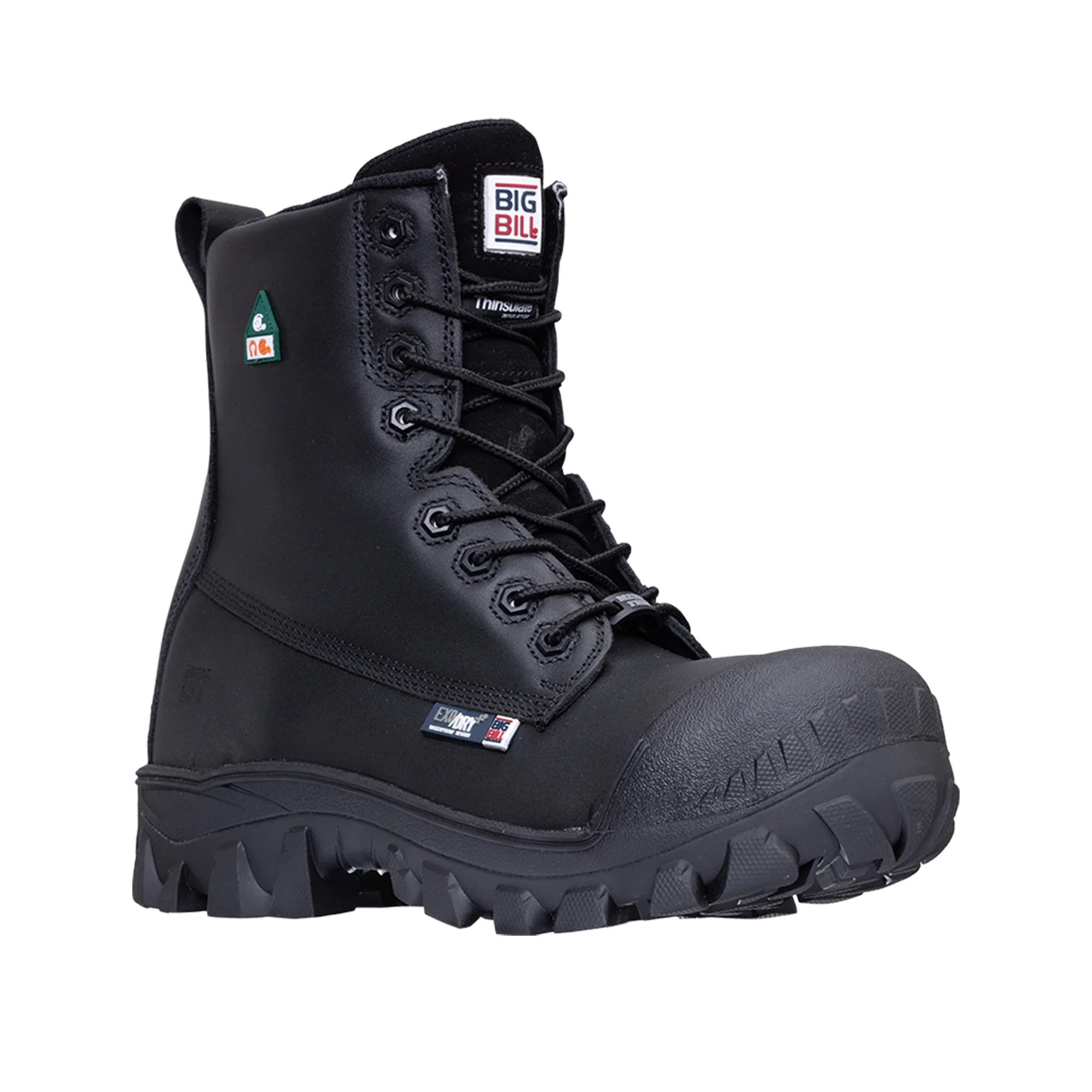 Traction 4X4 Waterproof 8" Metal Free Work Boots - Black - Image 3