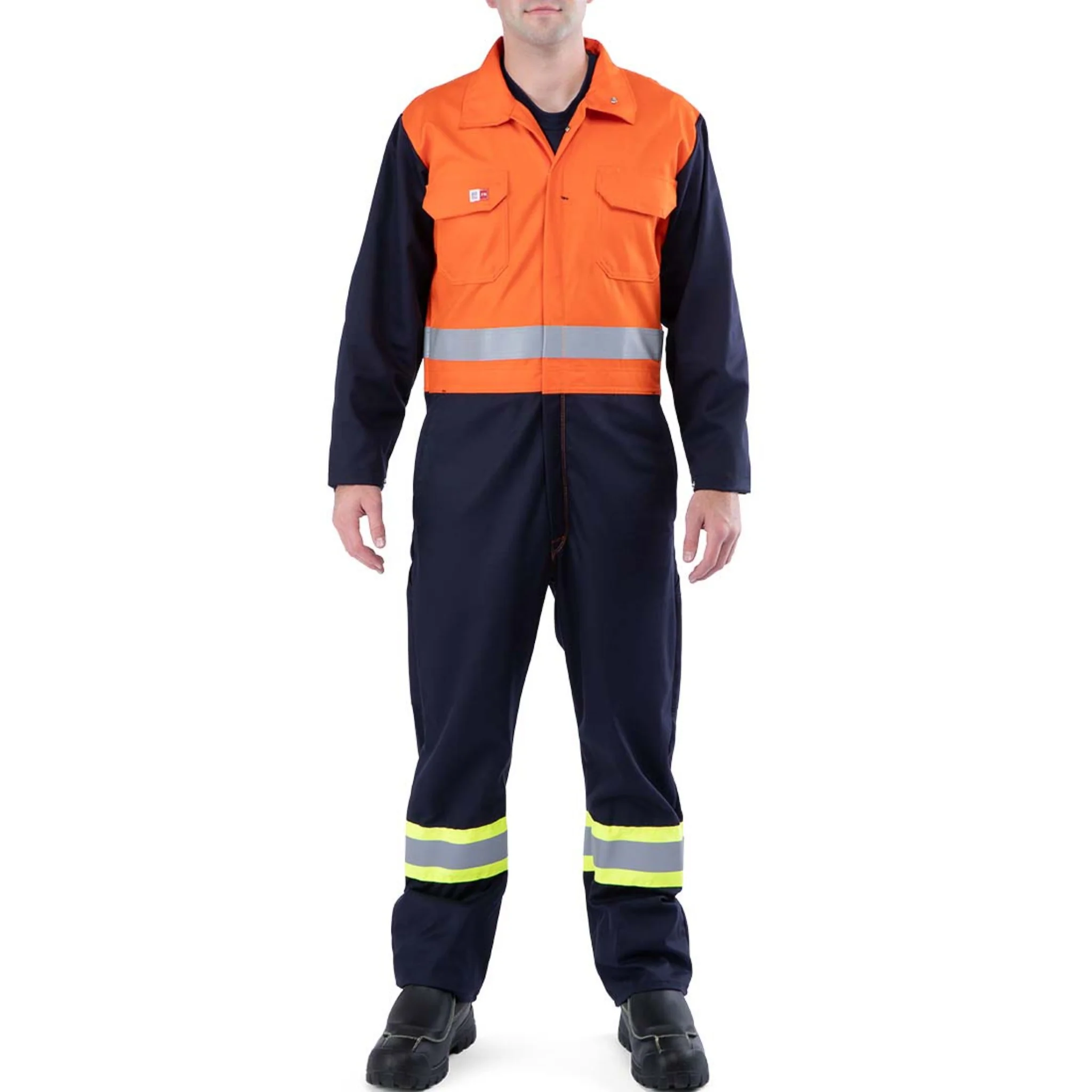 Unlined FR Two-Tone Coverall - Orange